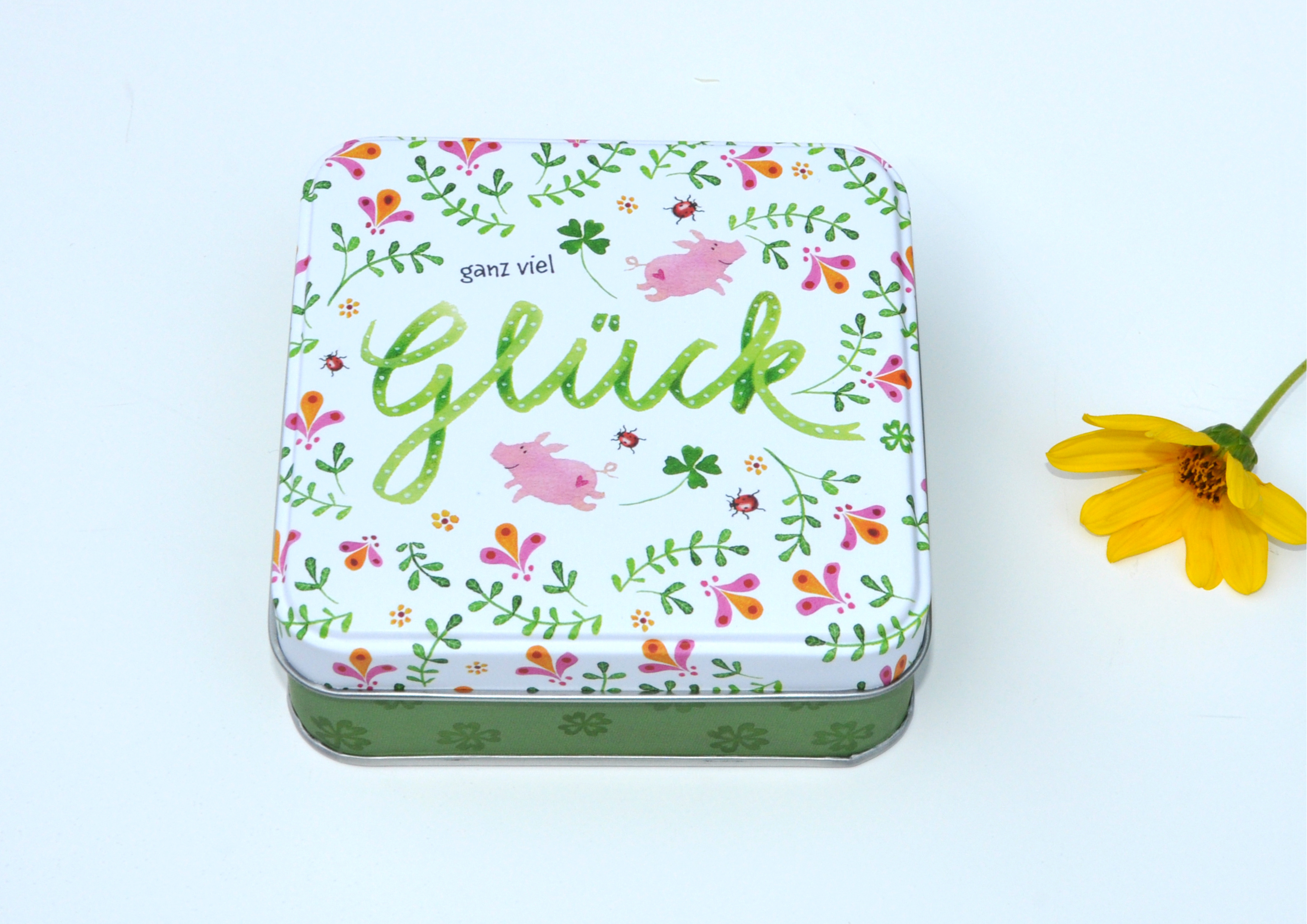 Ganz viel Glück - Geschenkdose aus Metall