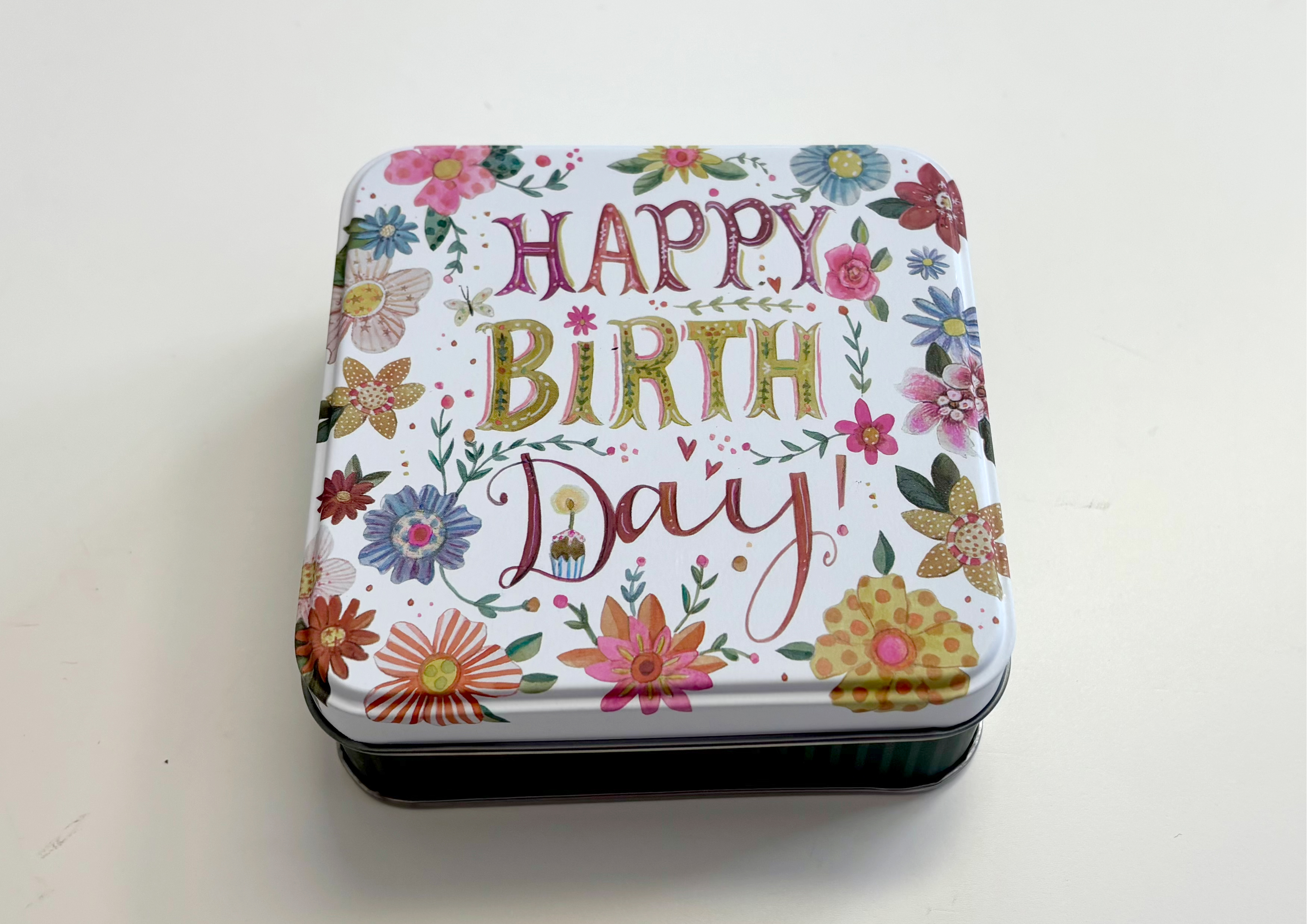 Happy Birthday - Geschenkdose aus Metall   