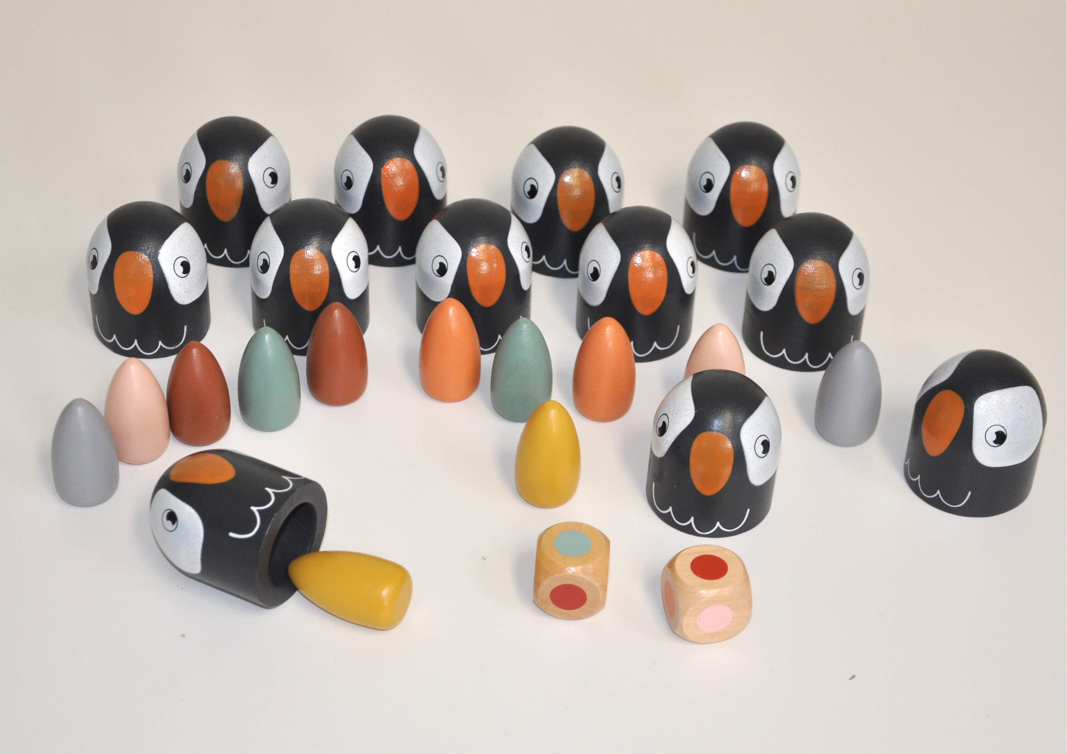 Pinguine - Farben Memo aus Holz