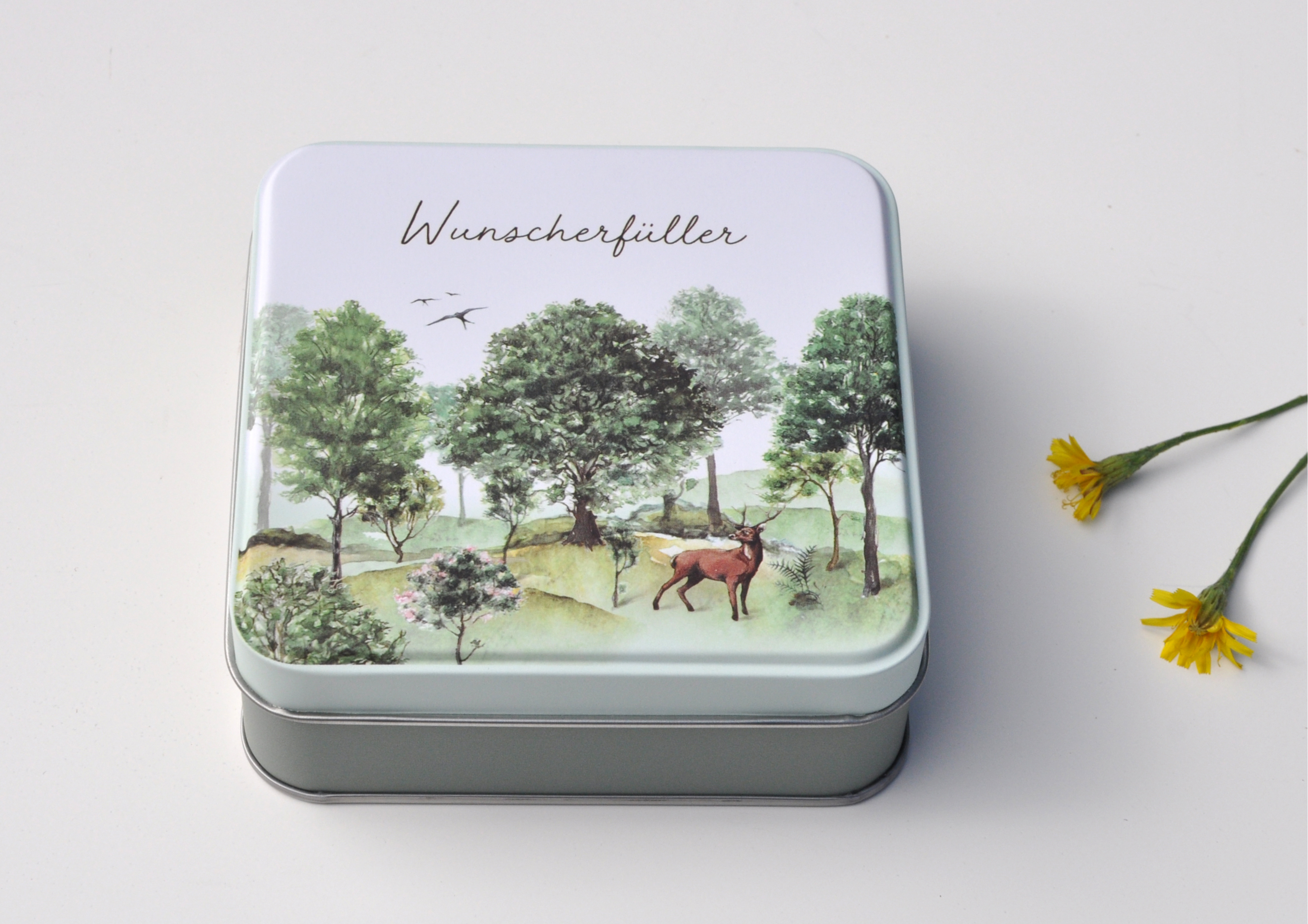 Im Laubwald / Wunscherfüller - Geschenkdose aus Metall