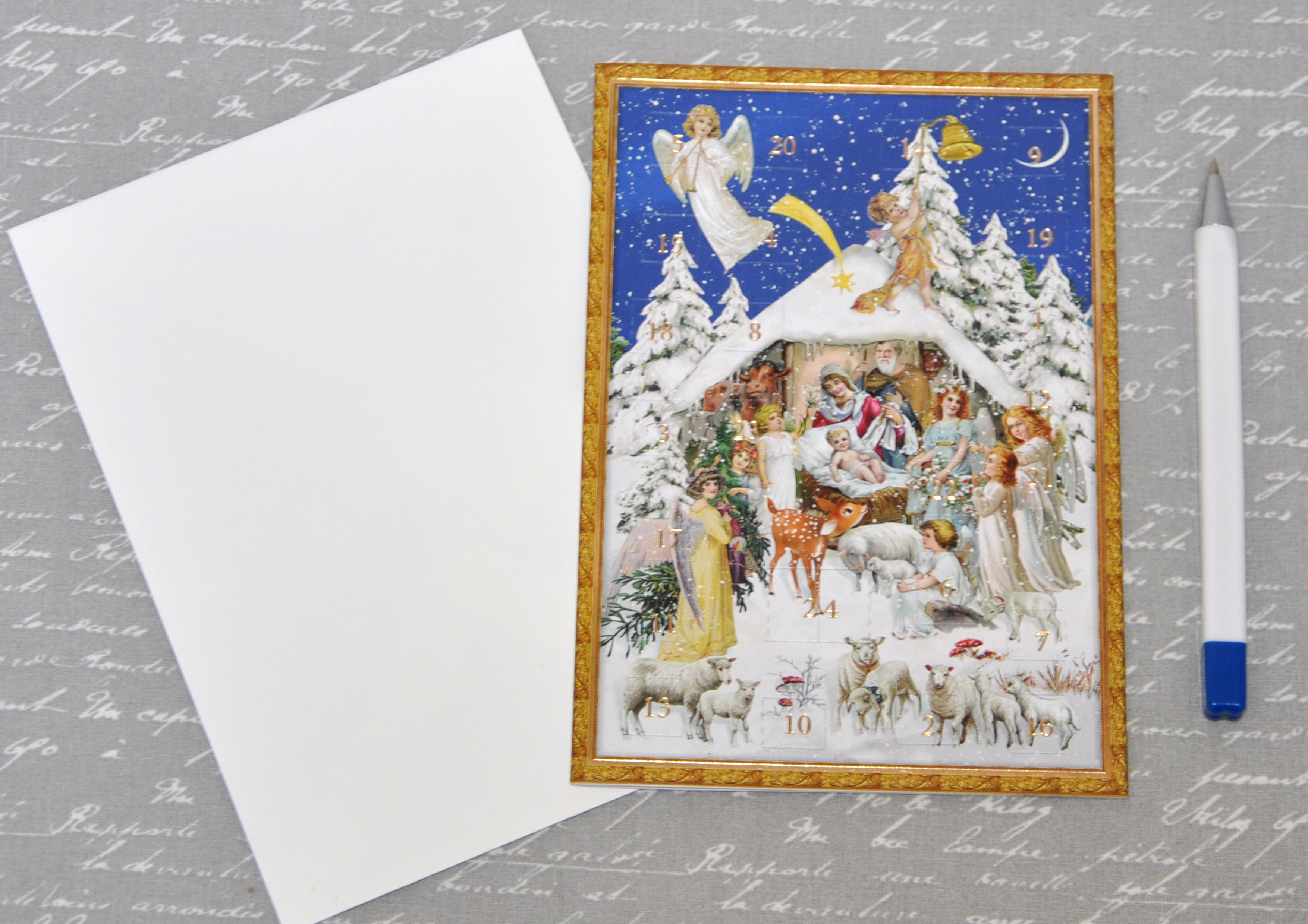 Bethlehem - Adventskalenderkarte Nostalgie