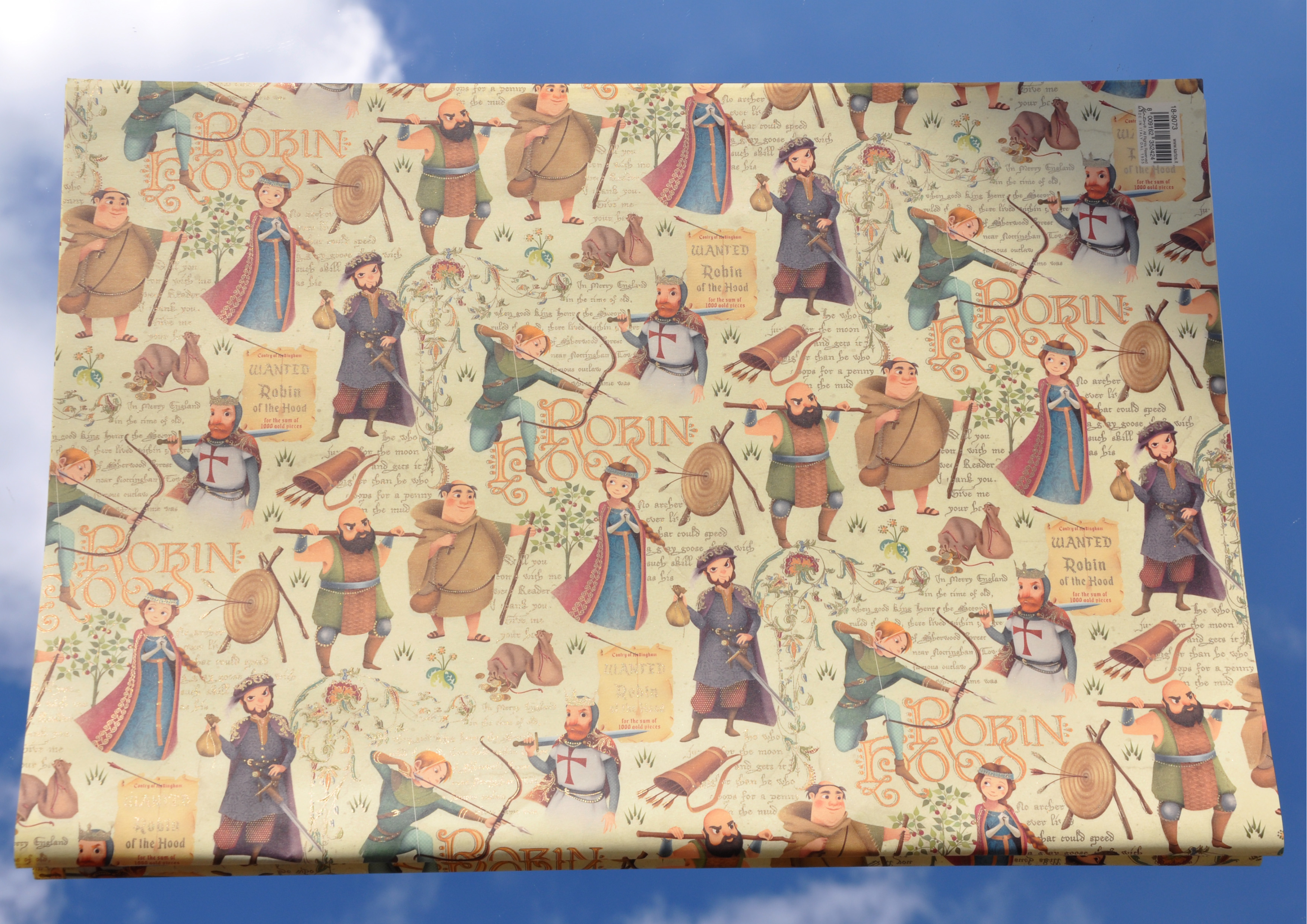 Robin Hood - Geschenkpapier mit Golddruck