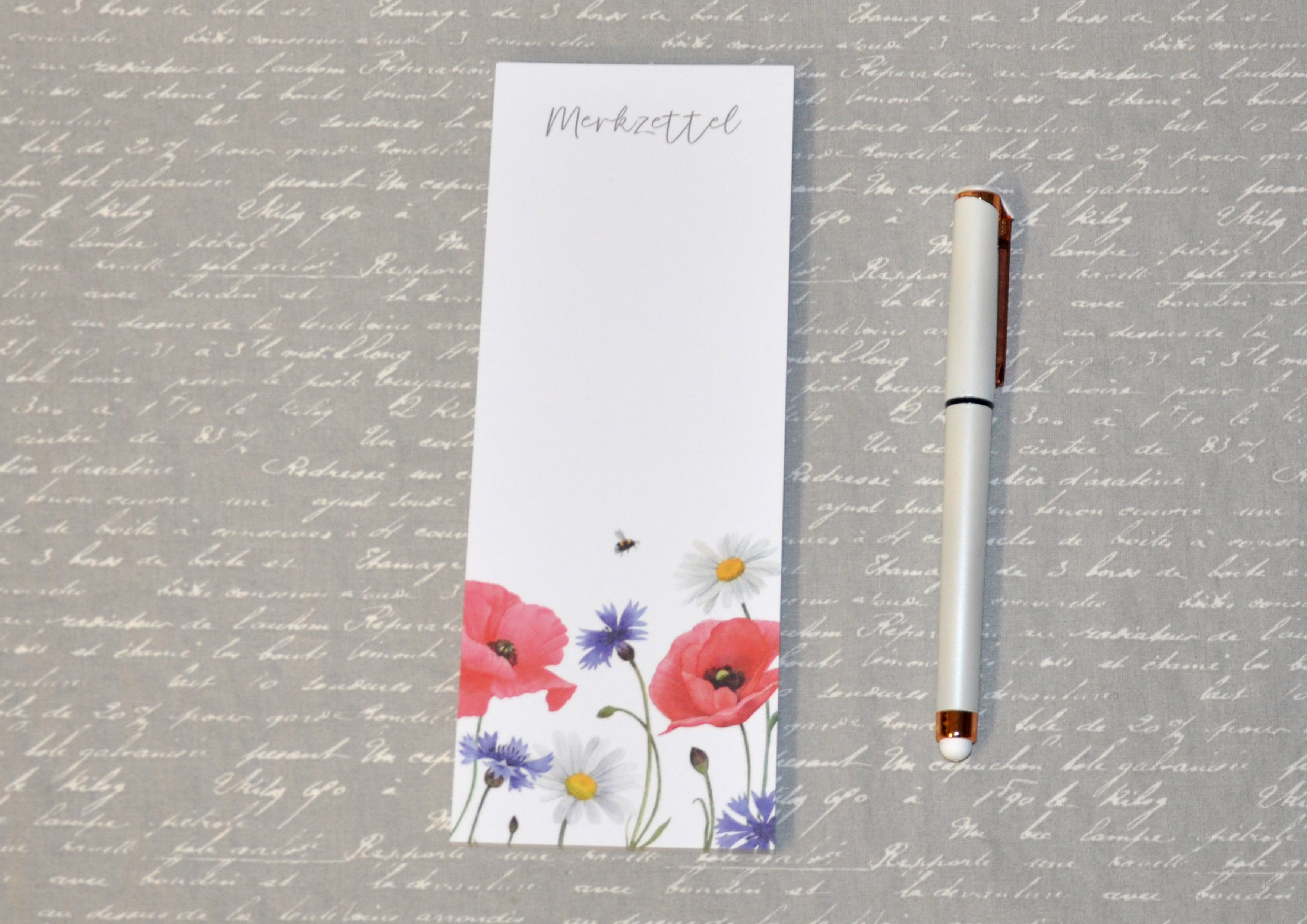 Feldblumen - Notizblock mit Magnet auf der Rückseite 