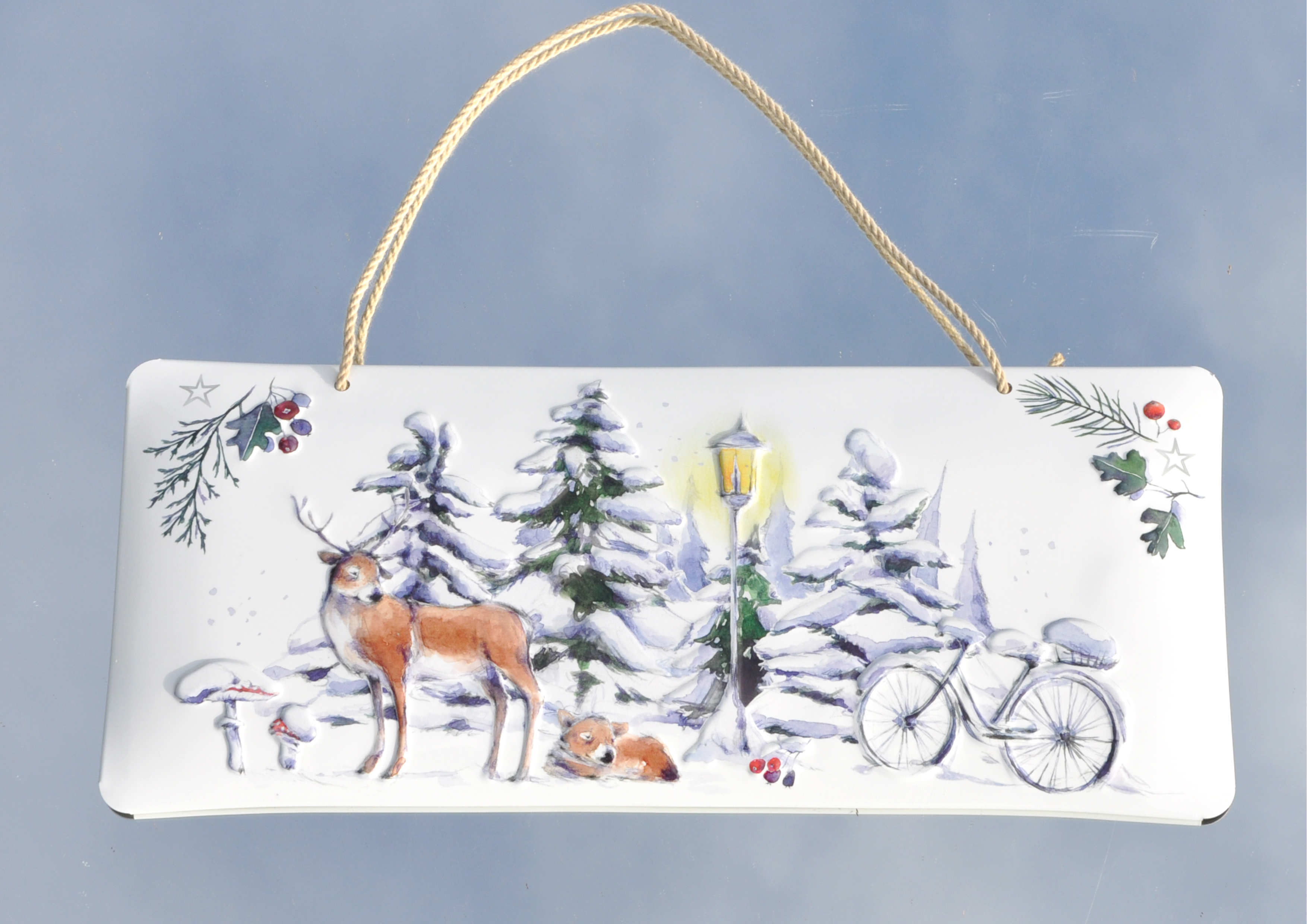 Winterpark - geprägtes Schild aus Blech 