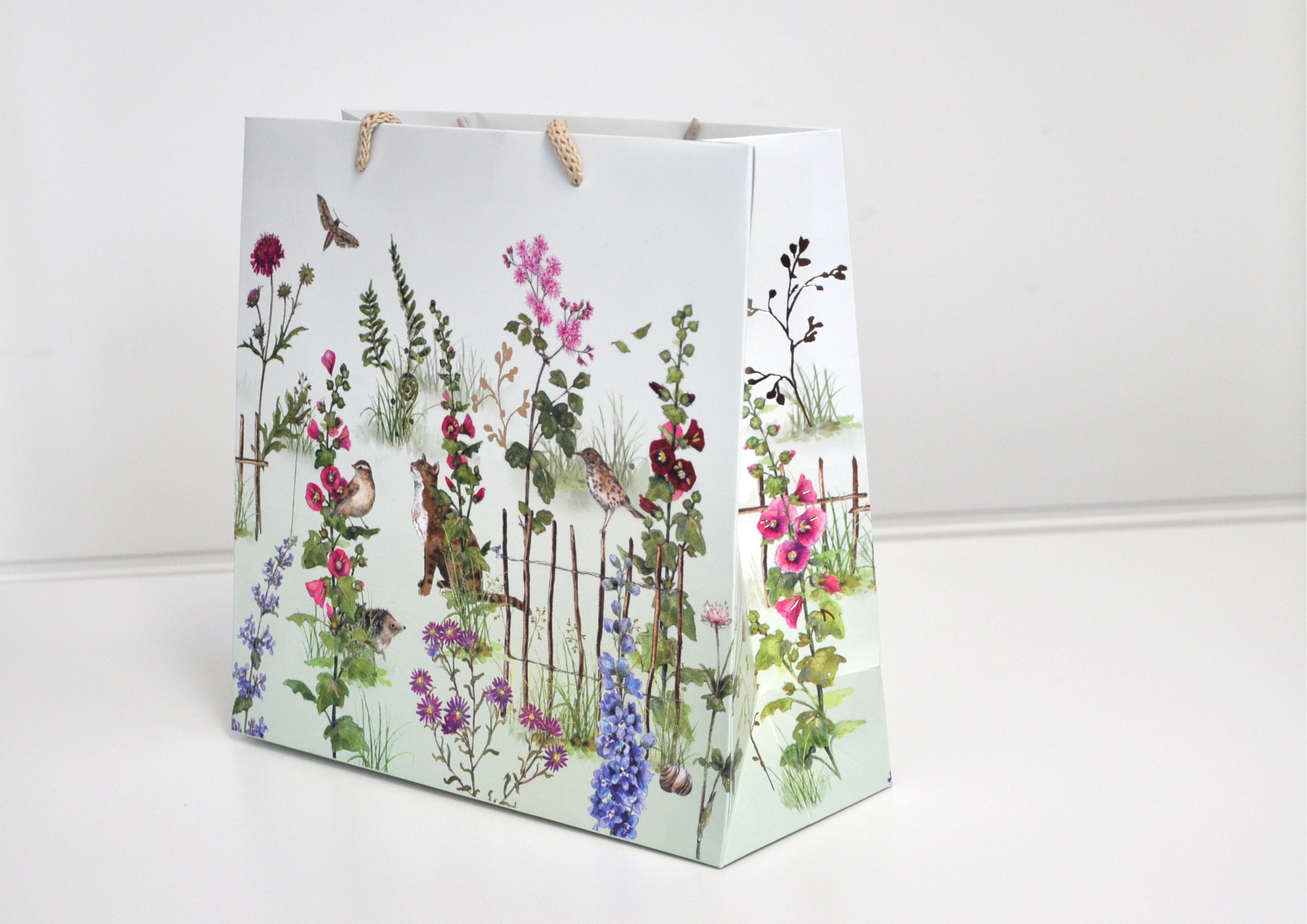 Naturgarten / Stockrosen - Geschenktasche groß  