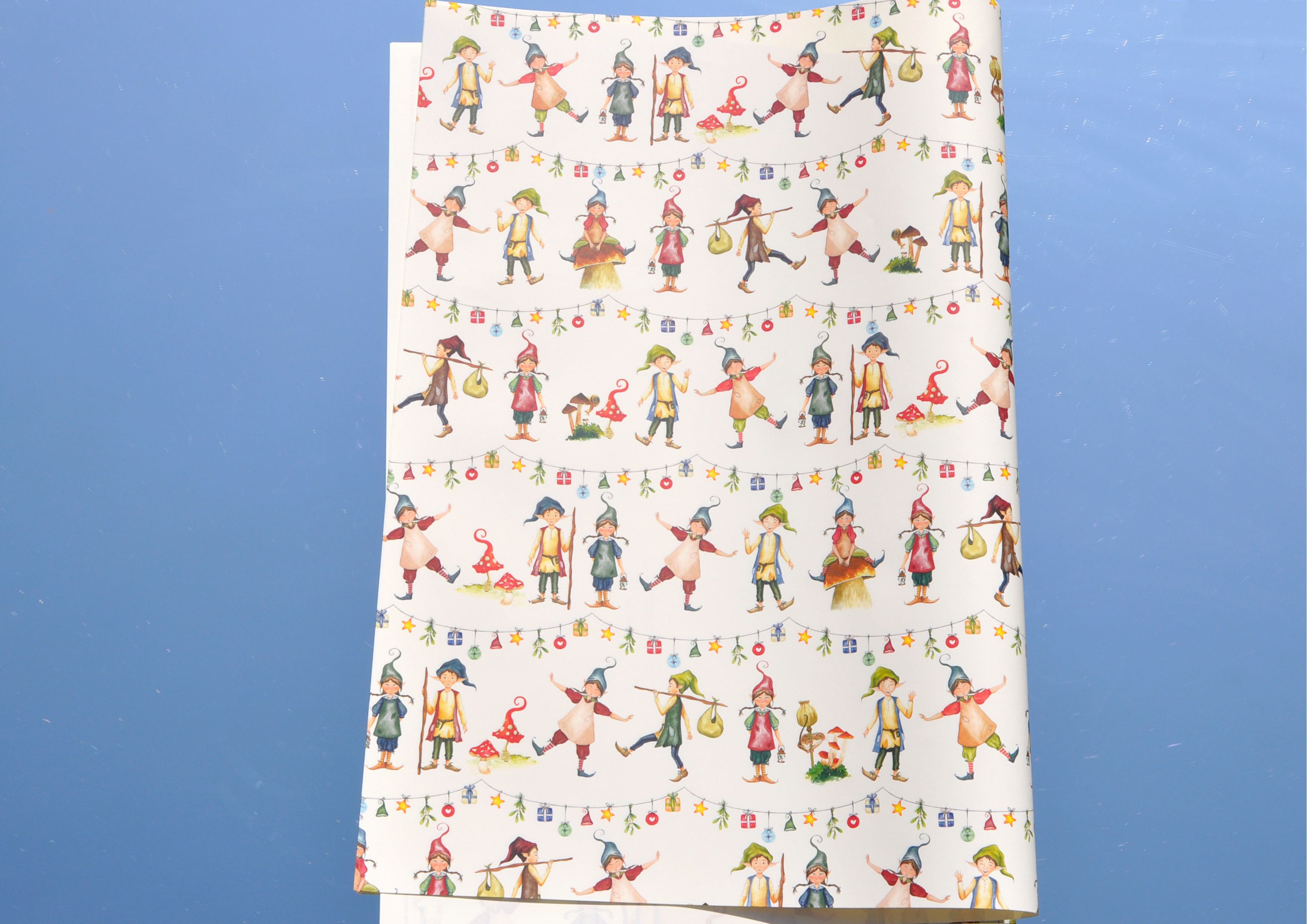 Weihnachts-Elfen - Geschenkpapier   
