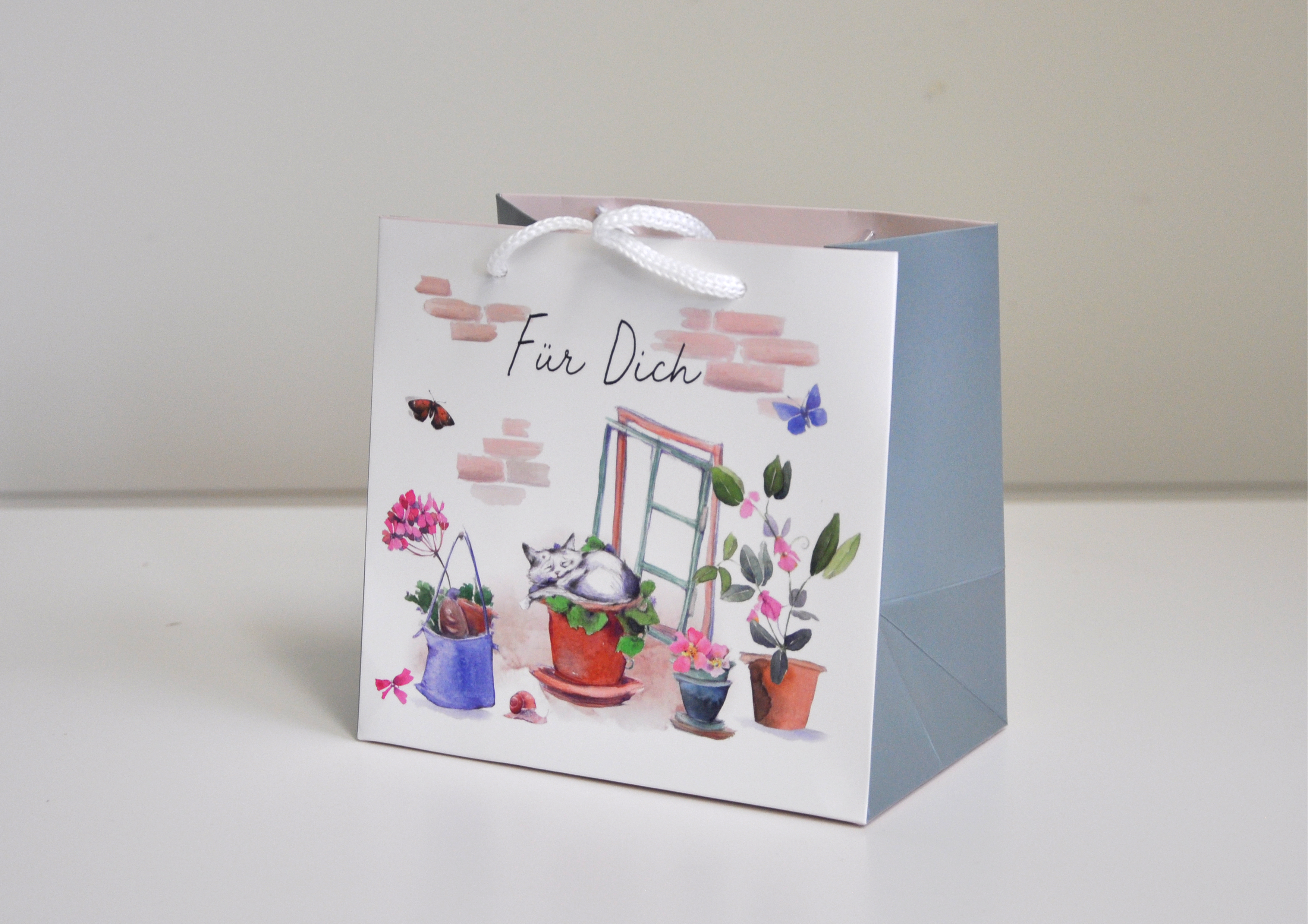 Katze / Landhaus - Geschenktasche 