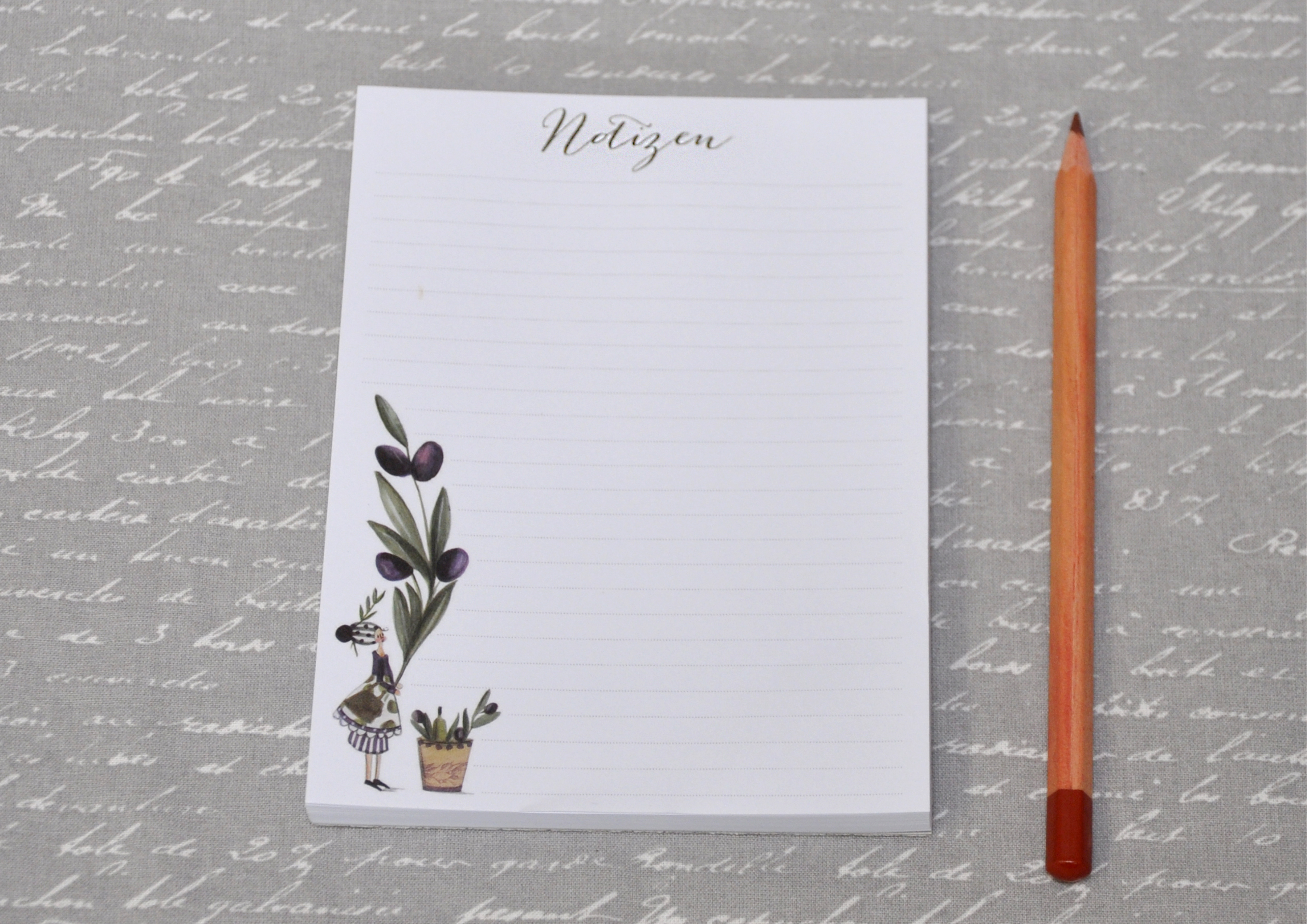 NB6Olive Oliven / Notizen - Notizblock A6