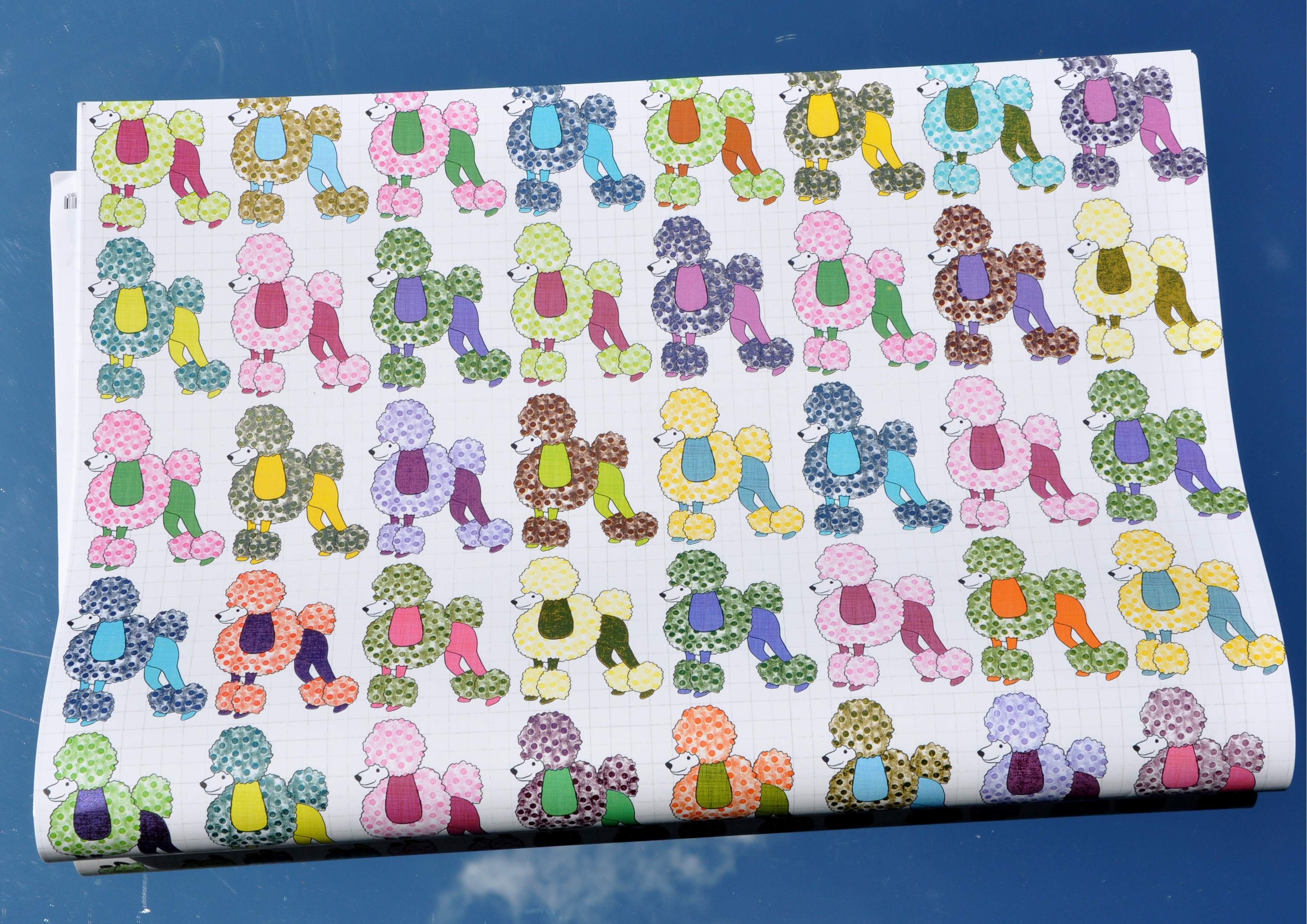 Pudel / Hunde - Geschenkpapier mit Glanzeffekt 