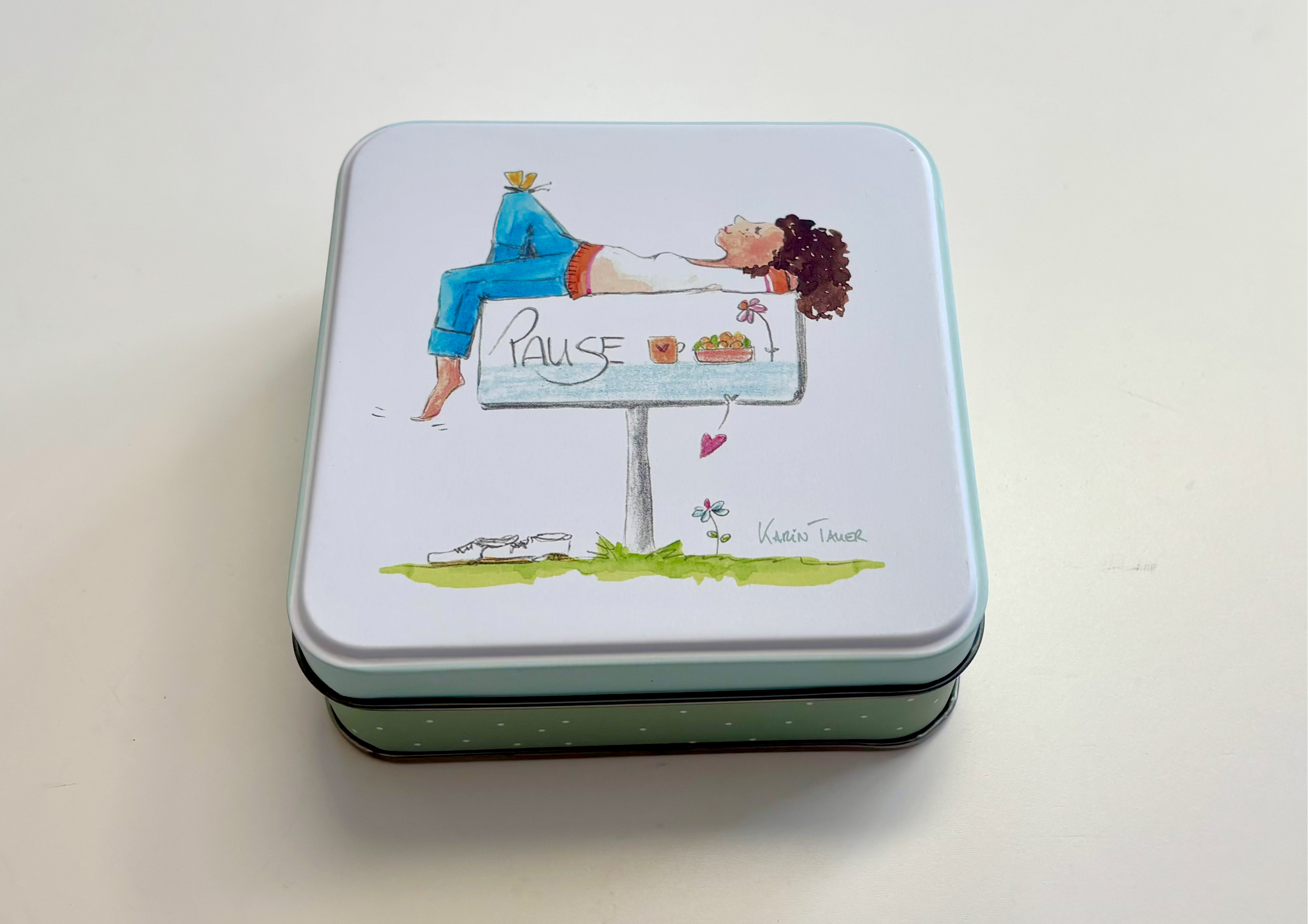 Pause / Frauenpower - Geschenkdose aus Metall  