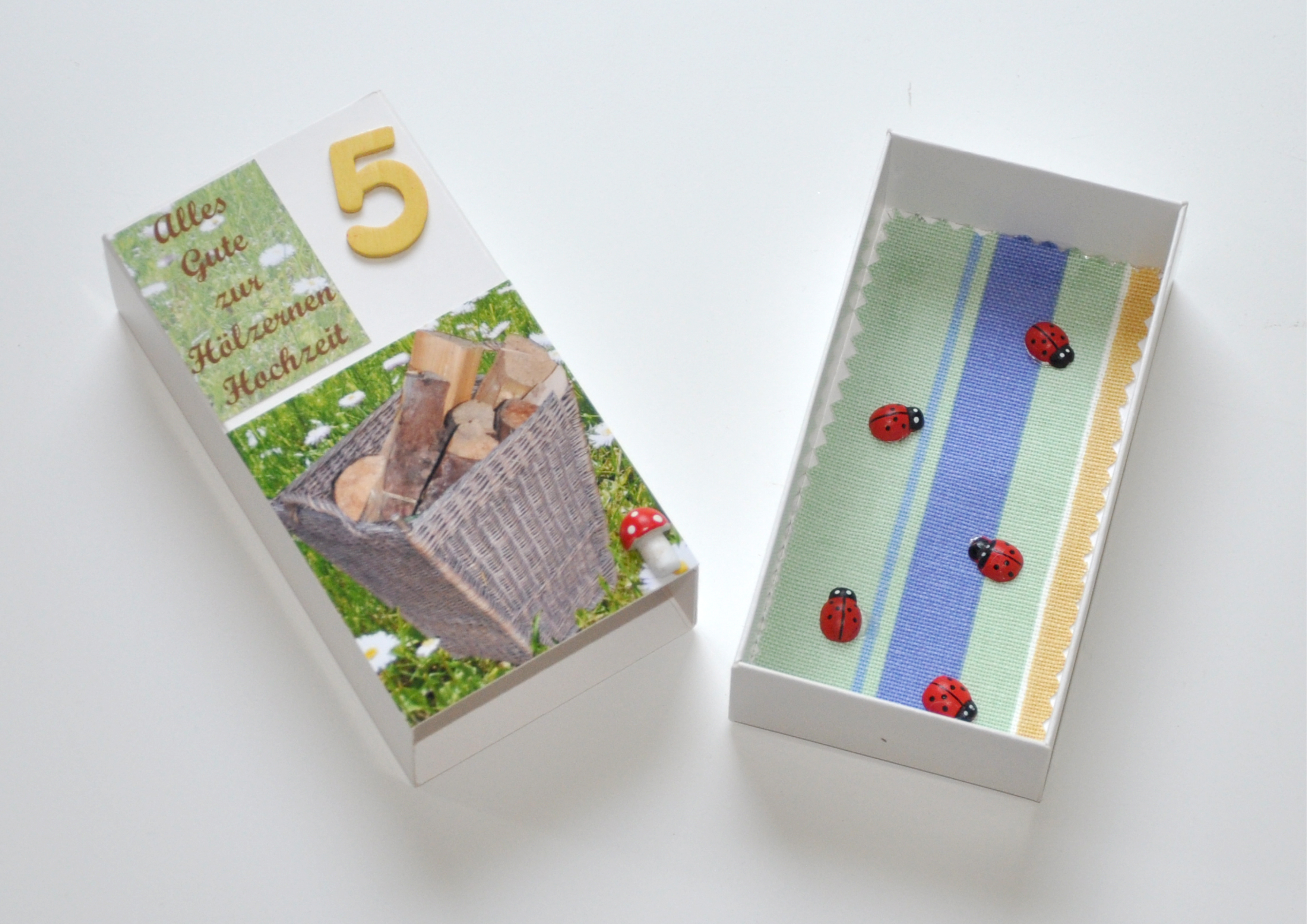 5. Hochzeitstag - Hölzerne Hochzeit - Geschenkschachtel 