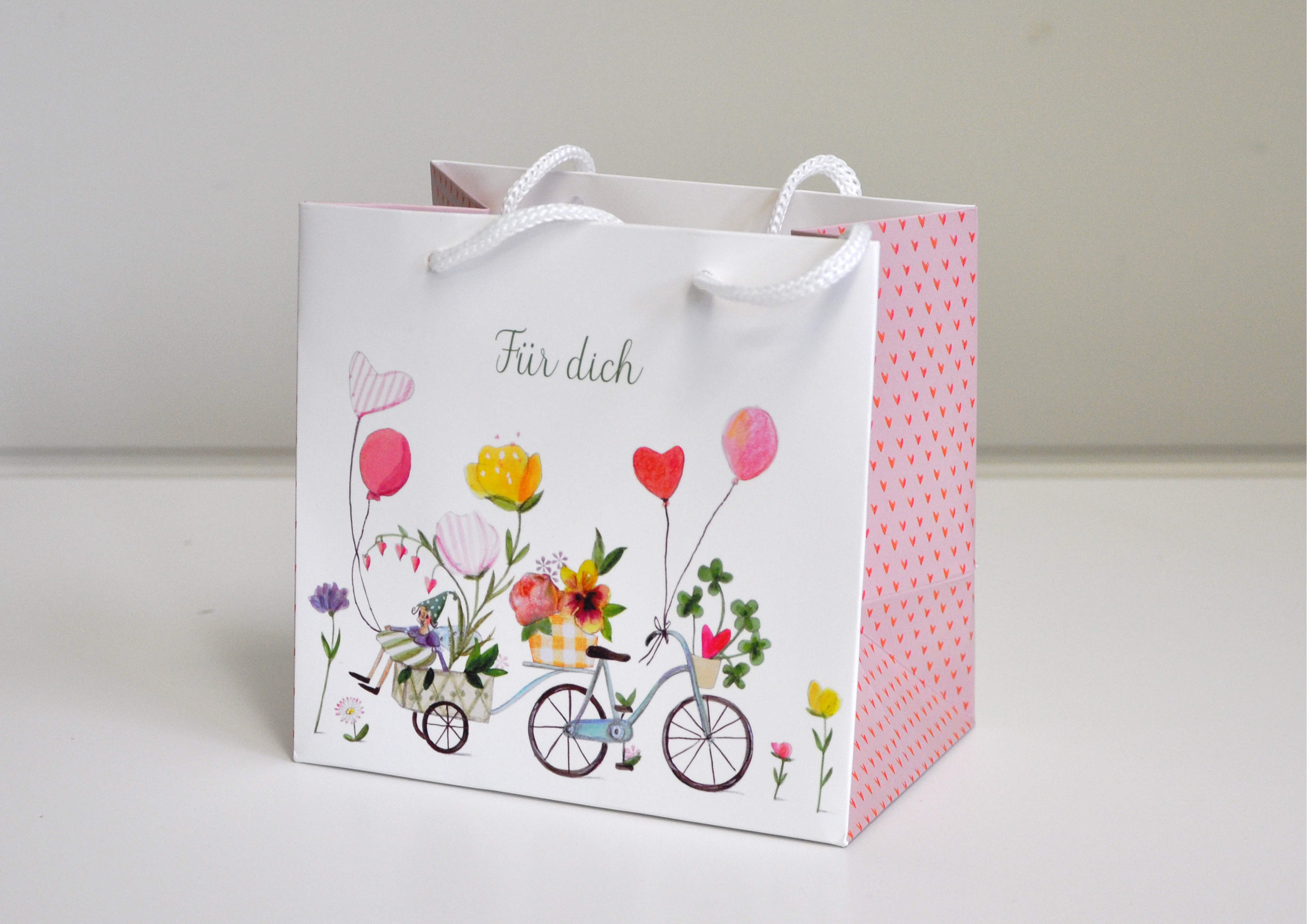 Fahrrad / Auf ins Glück / Für dich - Geschenktasche 