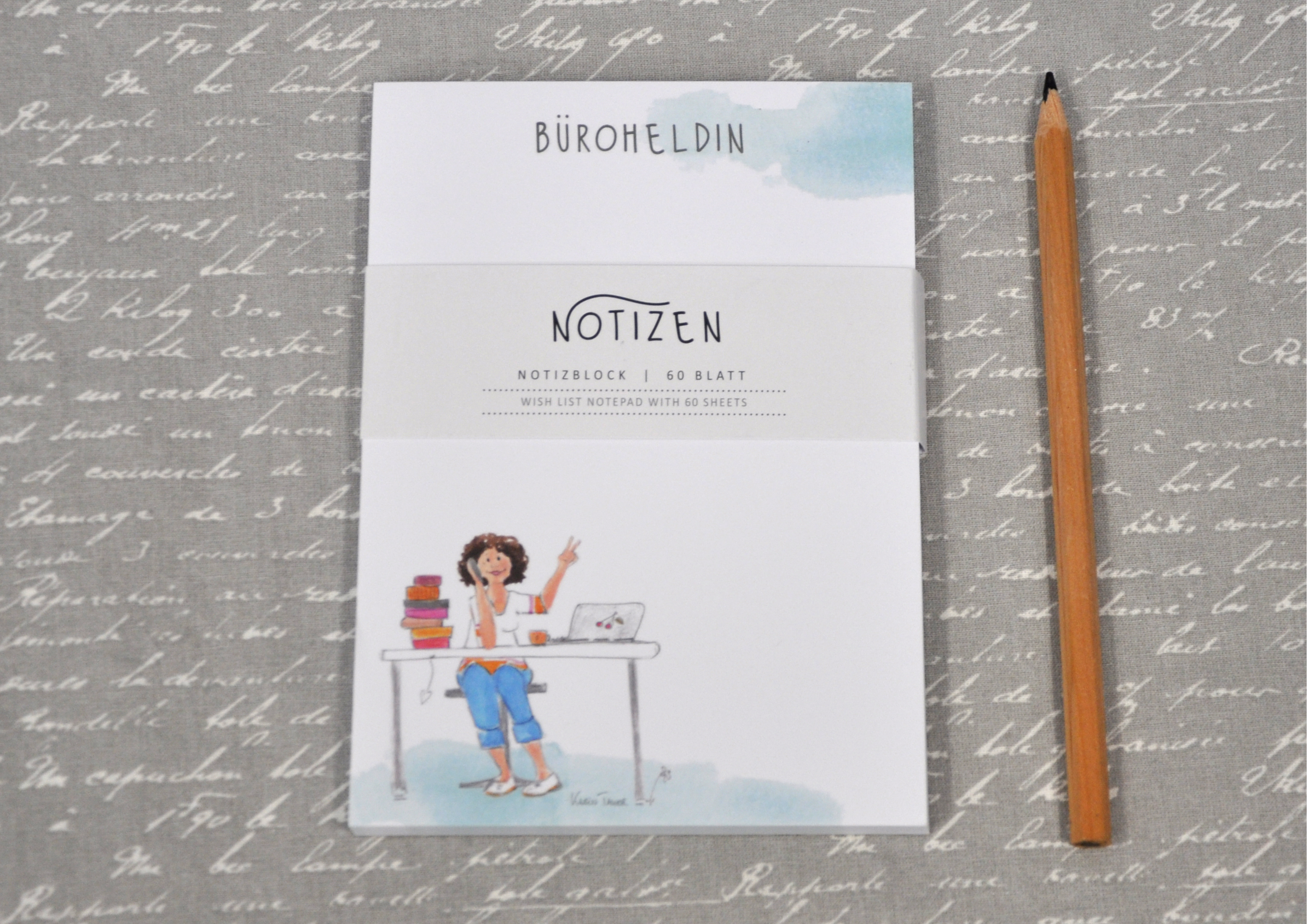 Büroheldin / Frauenpower Block - Notizblock A6 