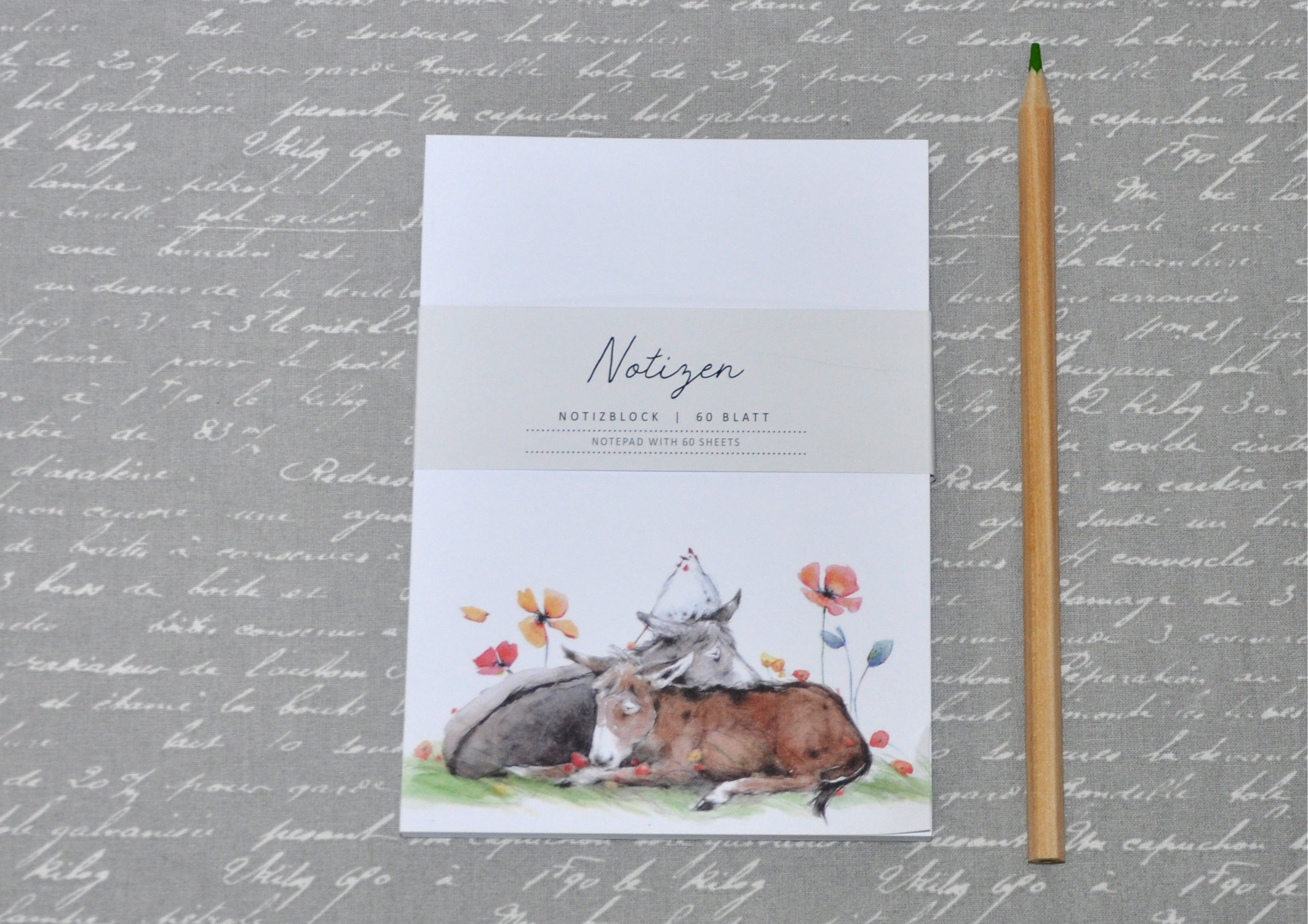 Esel und Hühner / Kuschelfreunde - Notizblock A6 