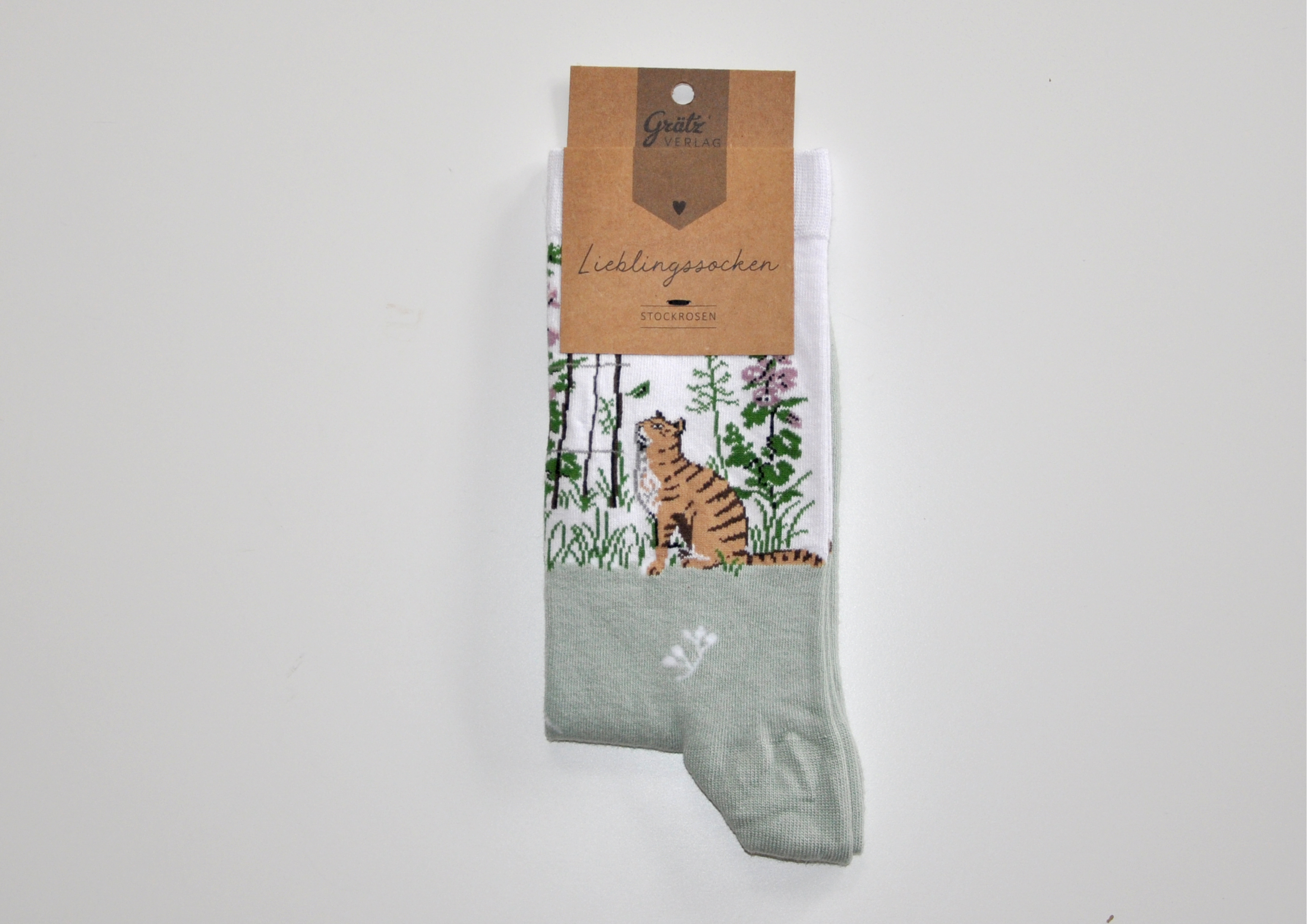 Stockrosen / Katze - Socken aus Bambusviscose Gr. 38-44 
