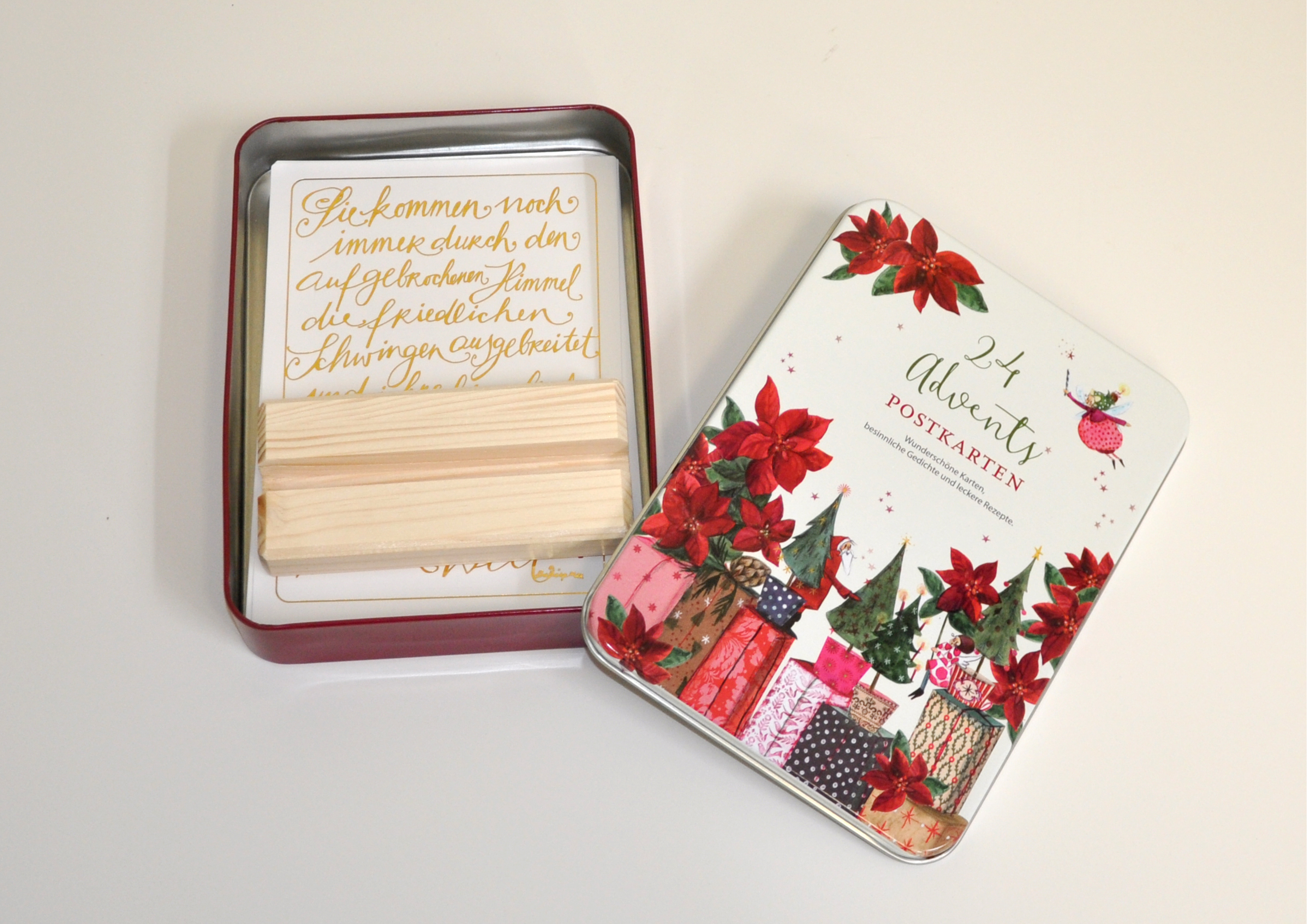 24 Postkarten - Adventskalenderkarten mit Halterung  