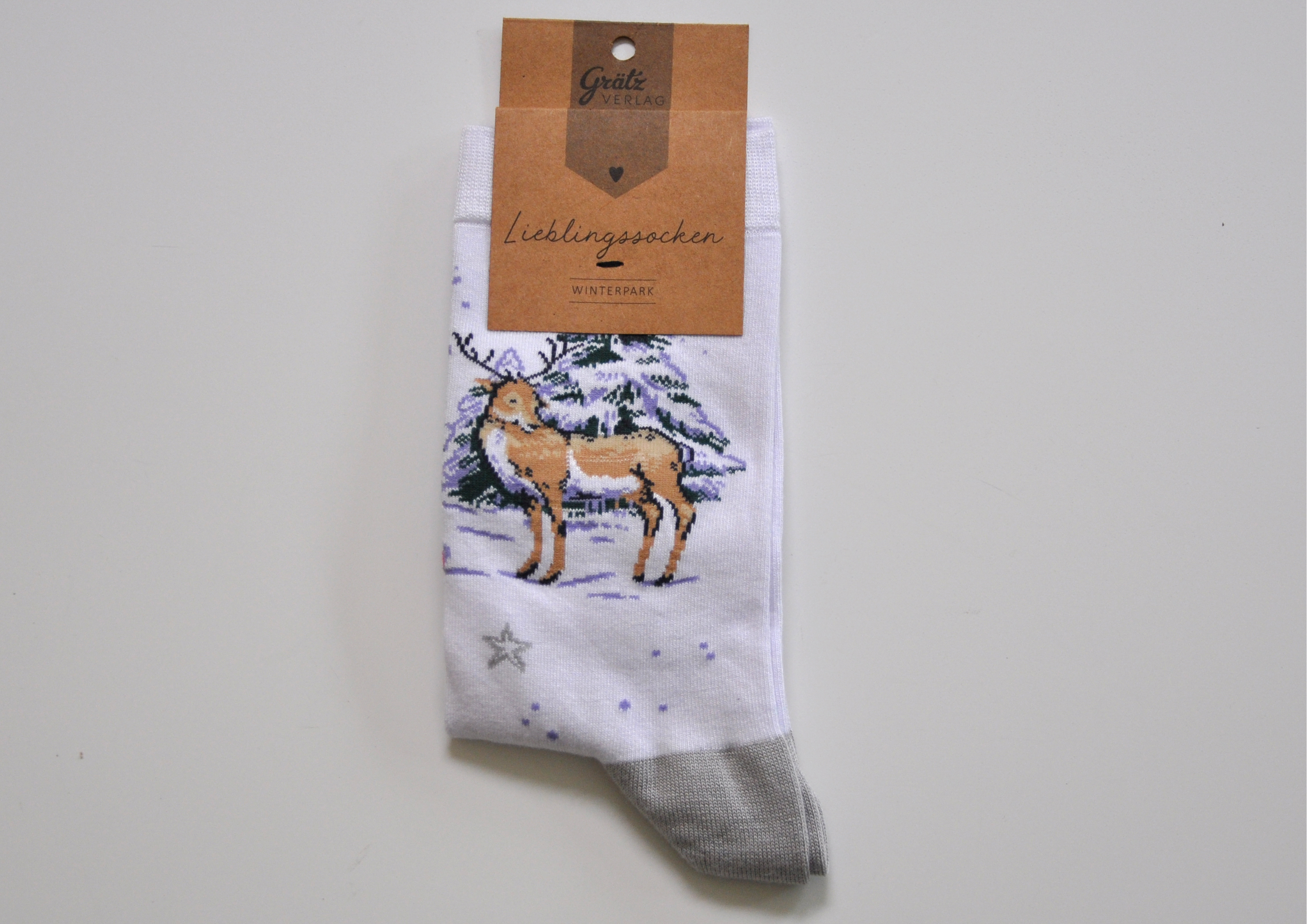 Winterwald / Winterpark / Hirsch - Socken aus Bambusviscose Gr. 38-44  