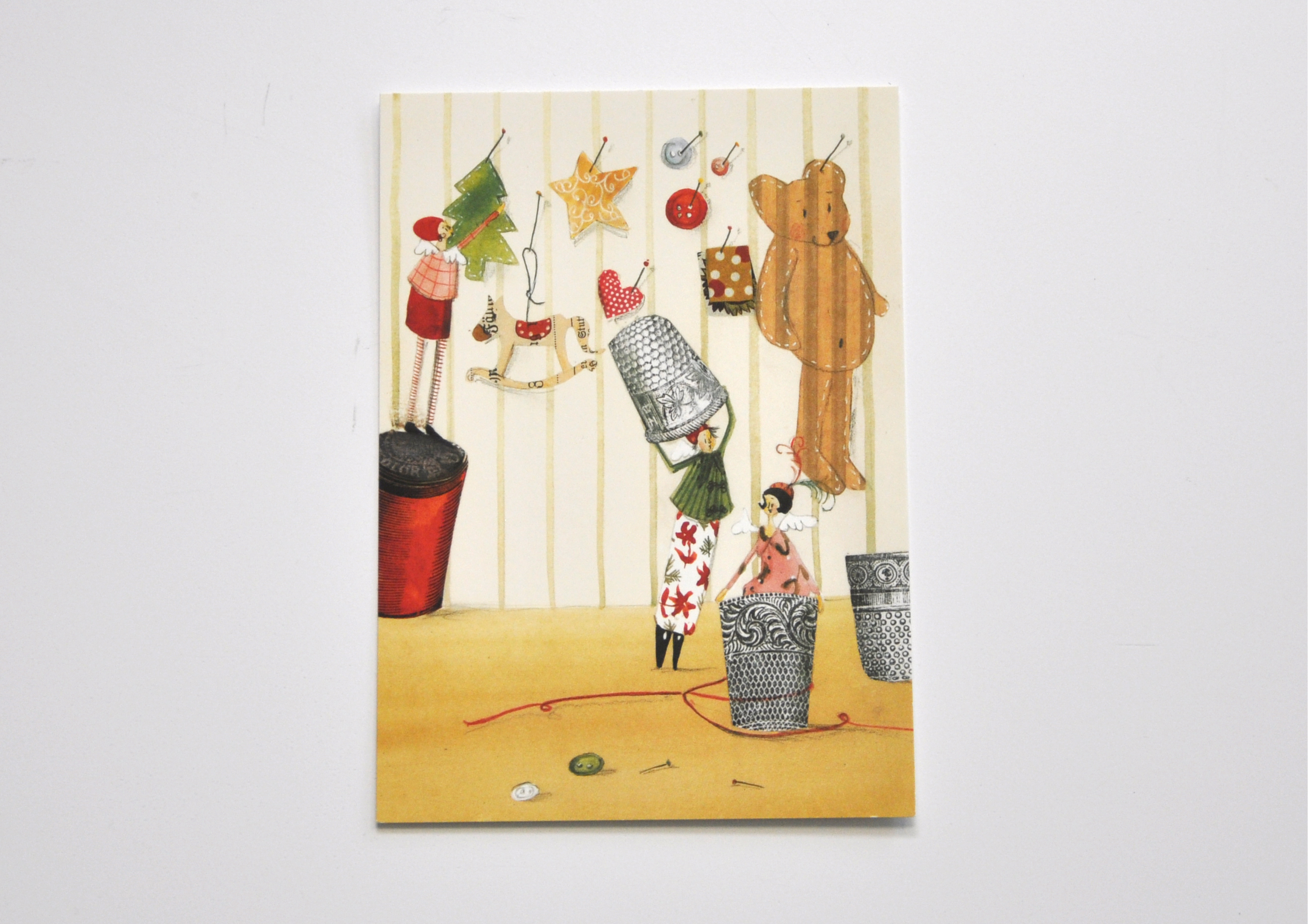 In der Nähstube - Postkarte   