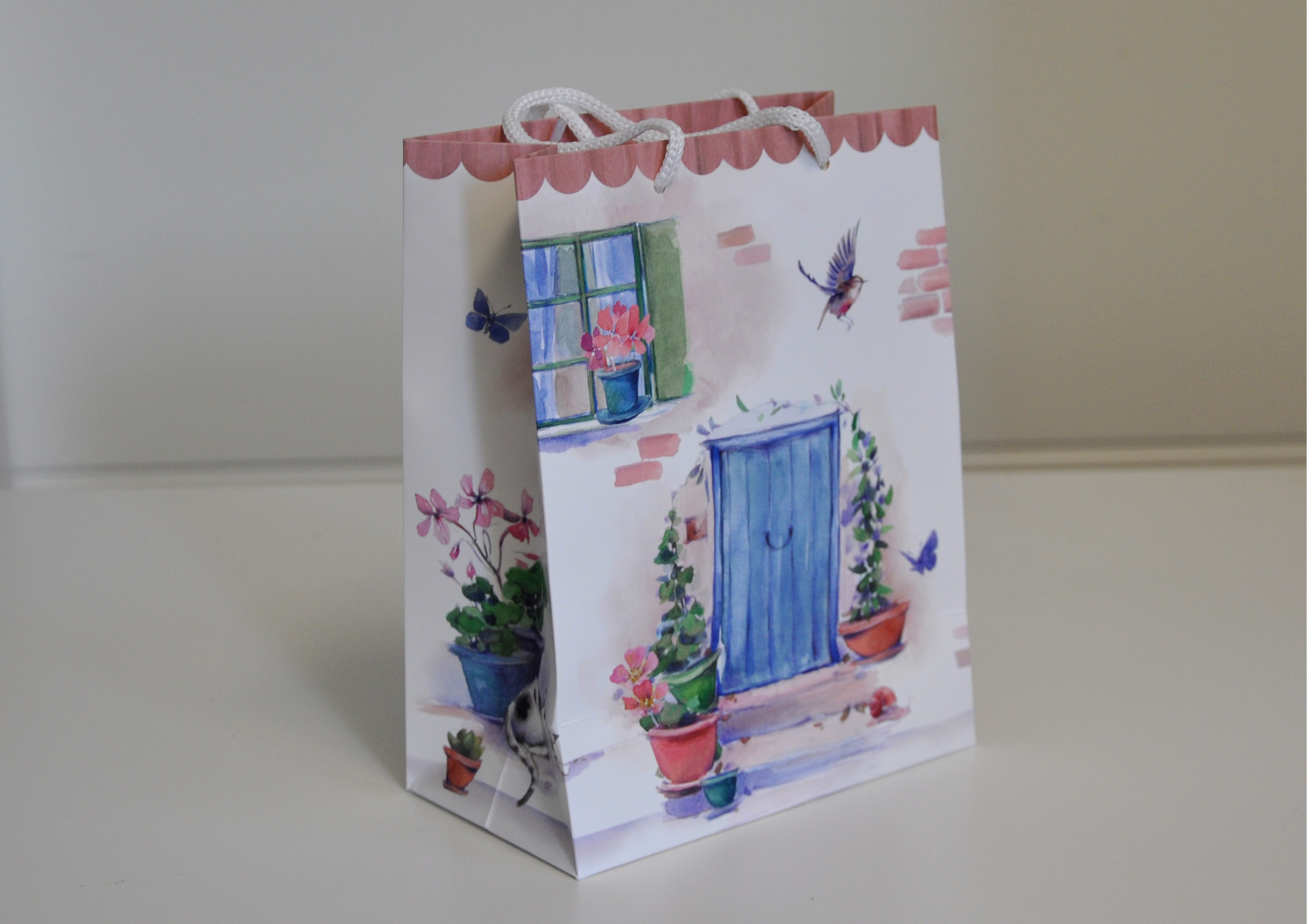 Katzen / Landhaus - Geschenktasche 