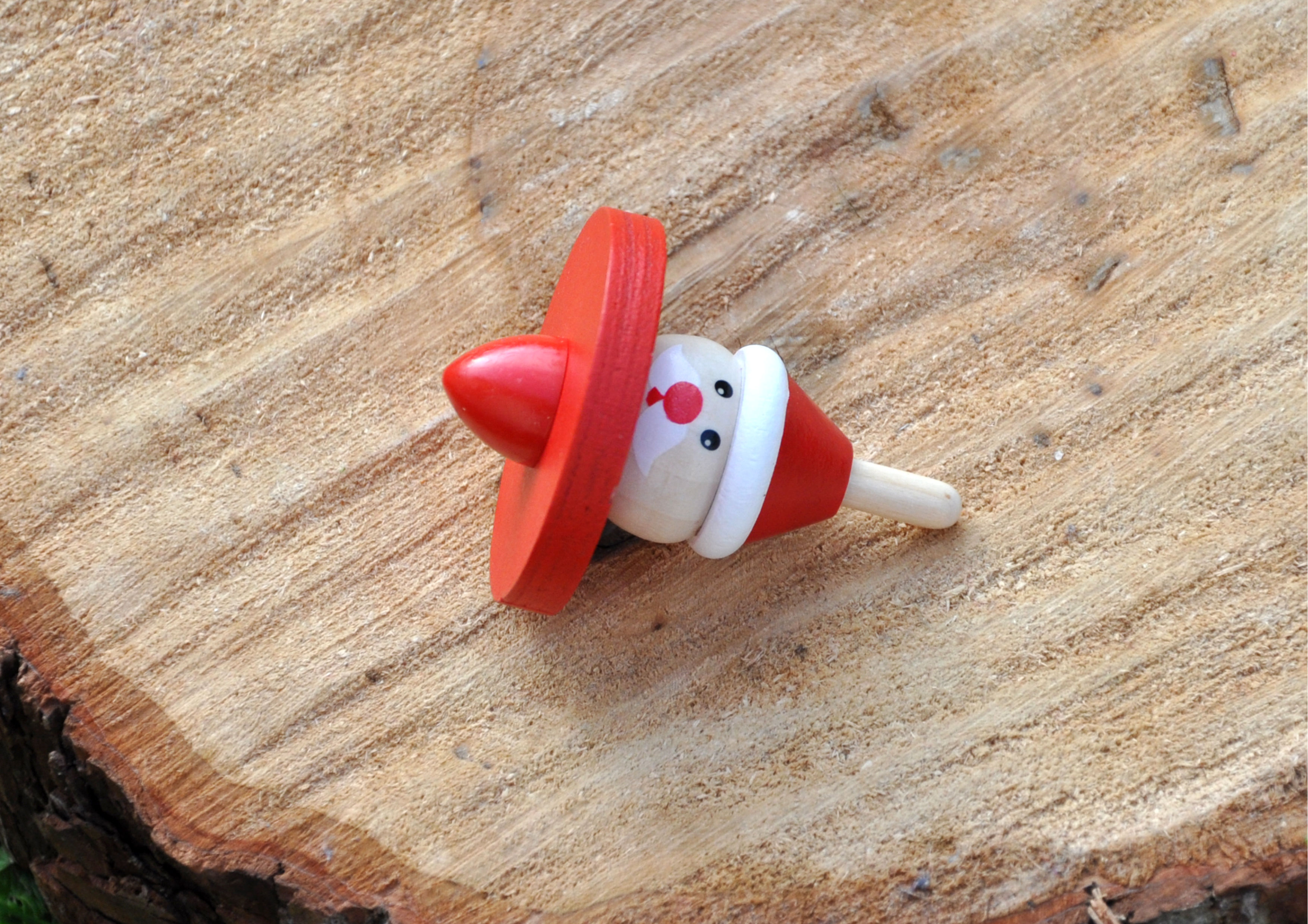 Weihnachtsmann - Kreisel aus Holz