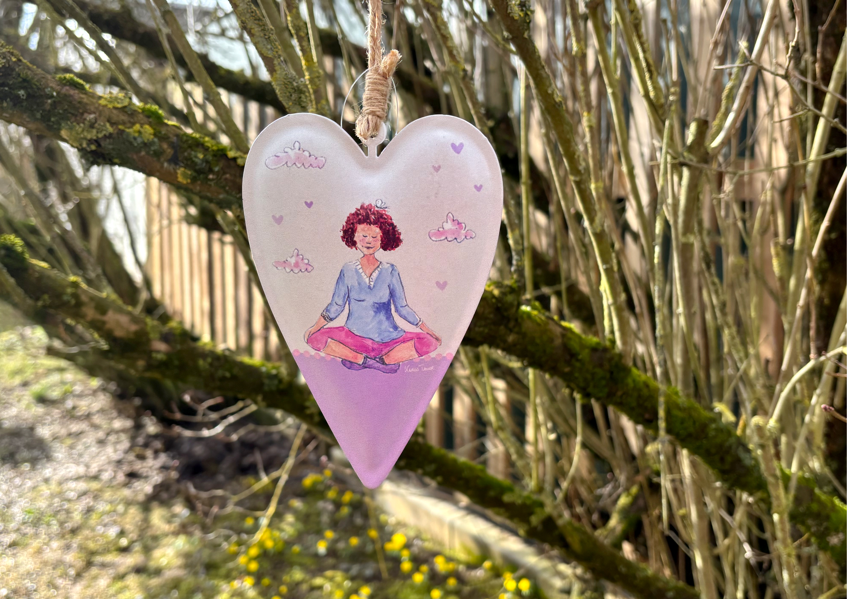 Kleine Auszeit / Yoga - Dekoherz aus Blech  