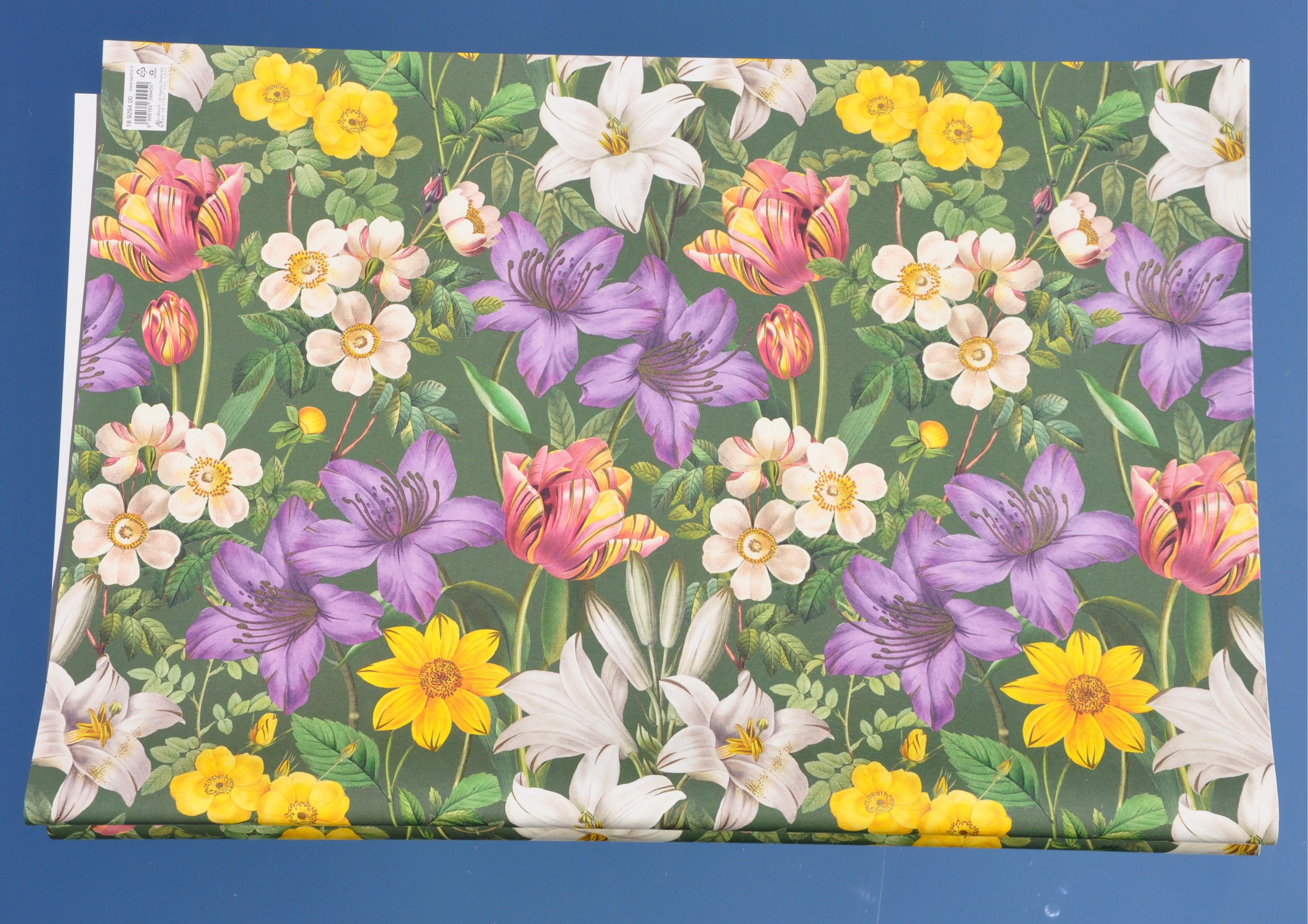 Gartenblumen - Geschenkpapier mit partiellem Golddruck