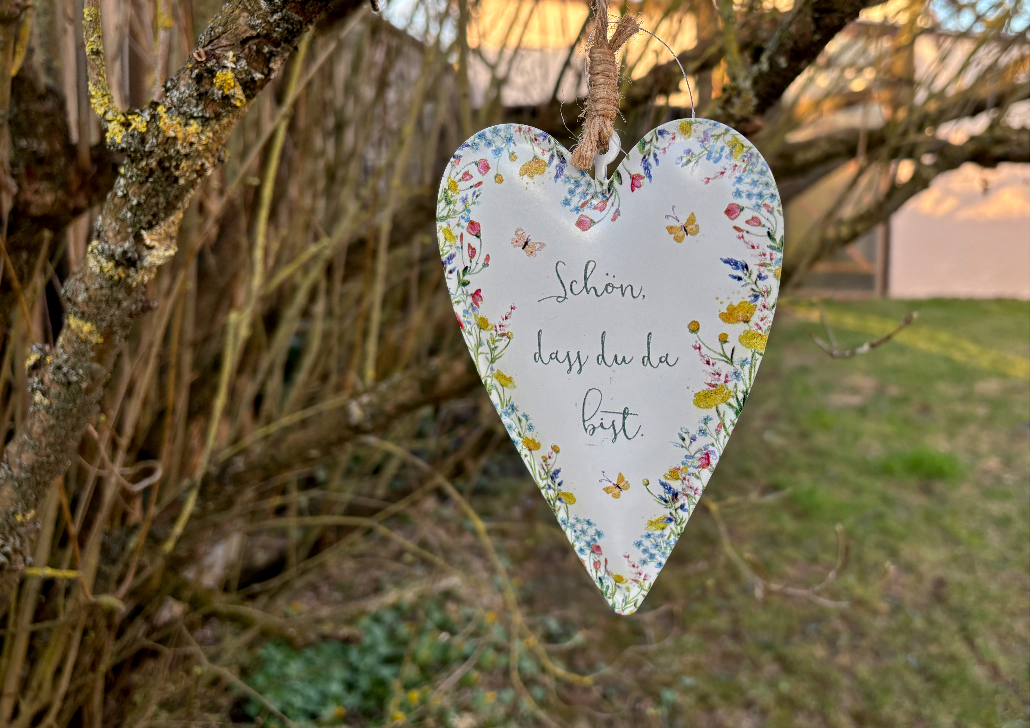 Blumenkranz / Schön, dass du da bist - Dekoherz aus Blech