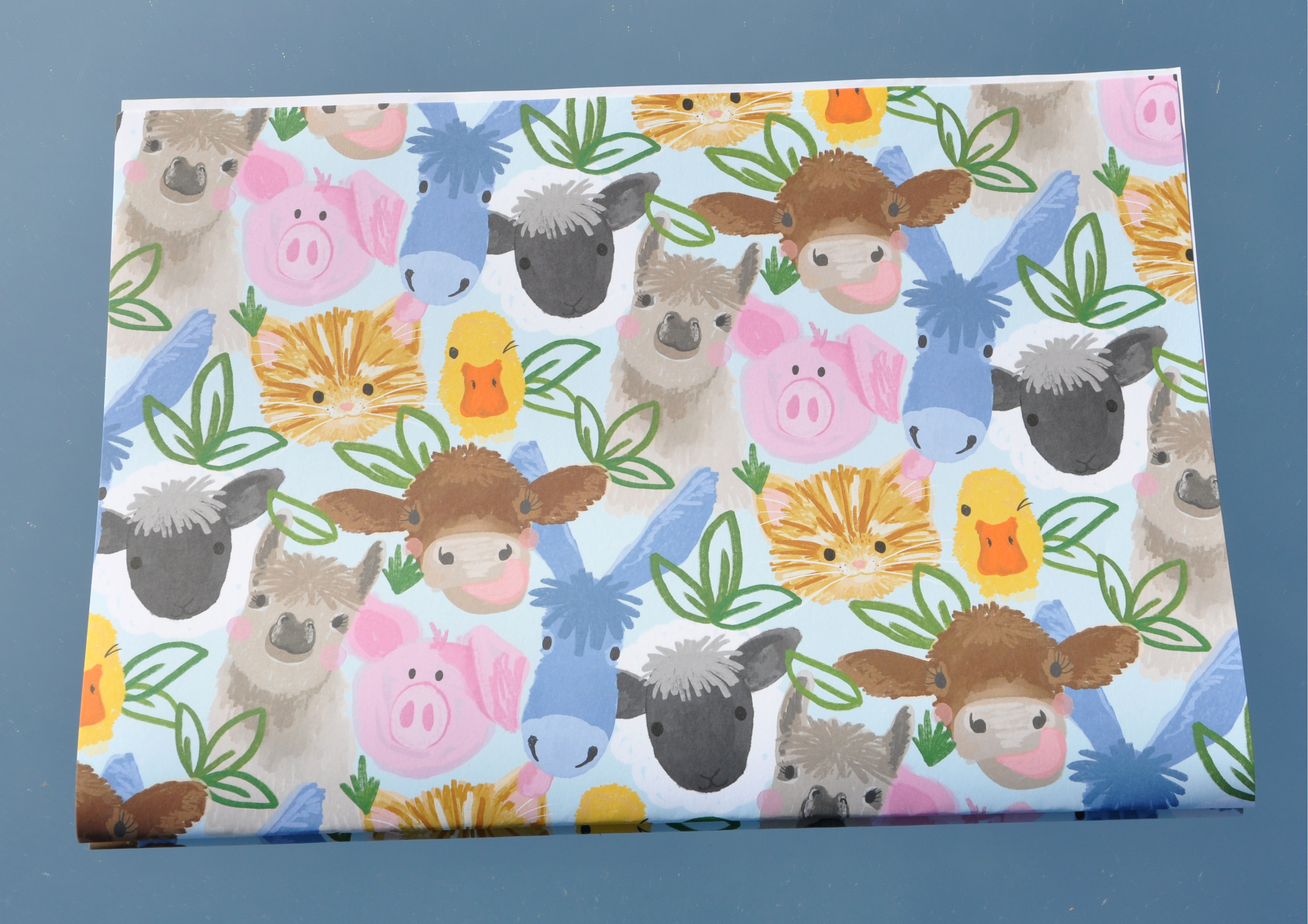 Bauernhofltiere- Geschenkpapier für Kinder