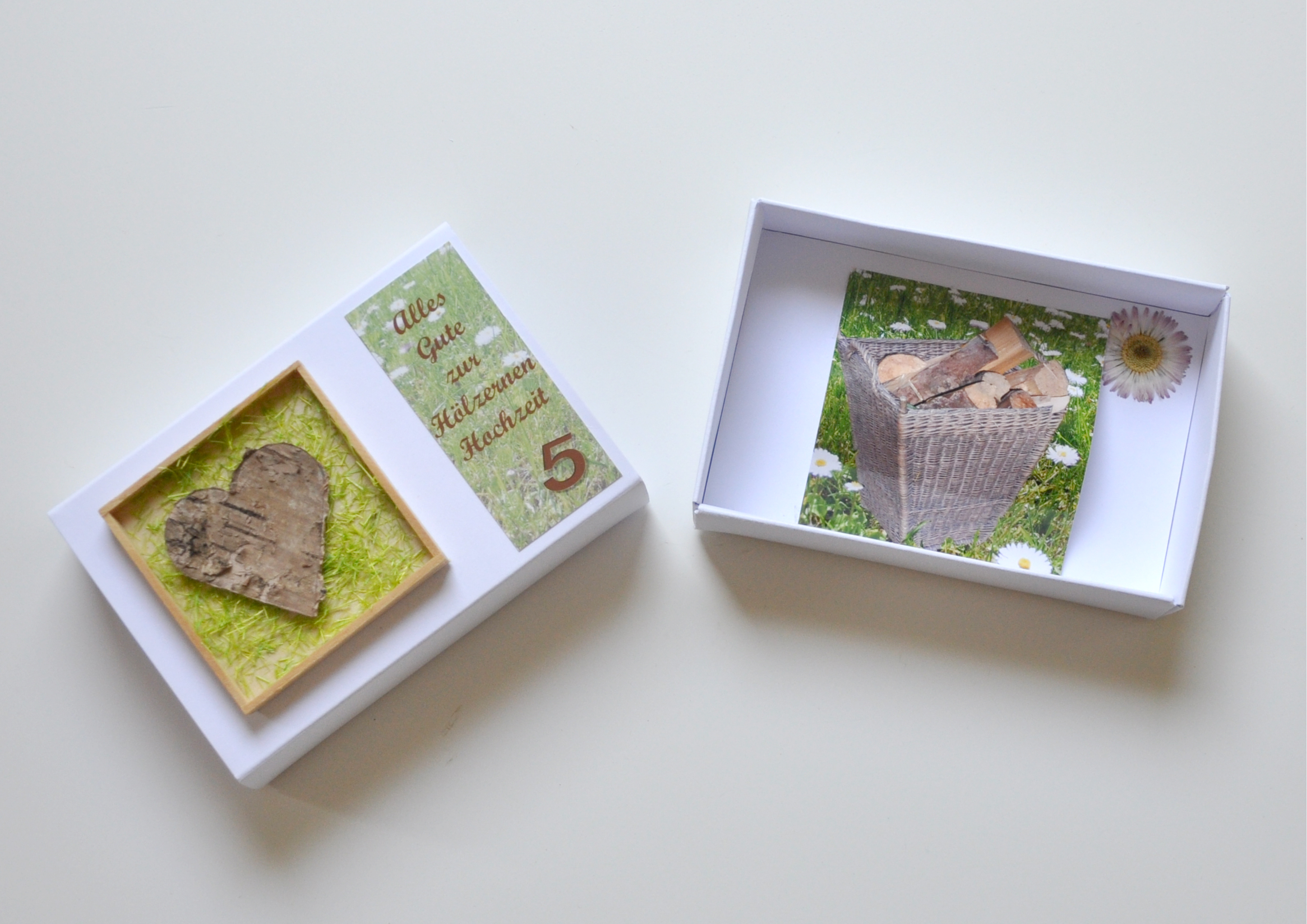 5. Hochzeitstag - Hölzerne Hochzeit - Geschenkschachtel 