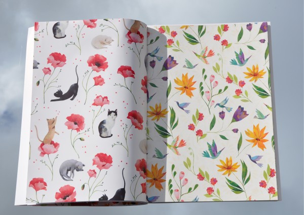 Sommerblumen - Geschenkpapiere von Aurélie Blanz II - Geschenkpapierbuch