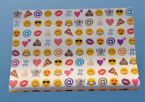 Emoji - Geschenkpapier mit Glanzeffekt