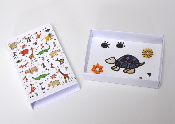 Tiere / Schildkröte- Schachtel für Kinder Geschenkschachtel - Schiebeschachtel