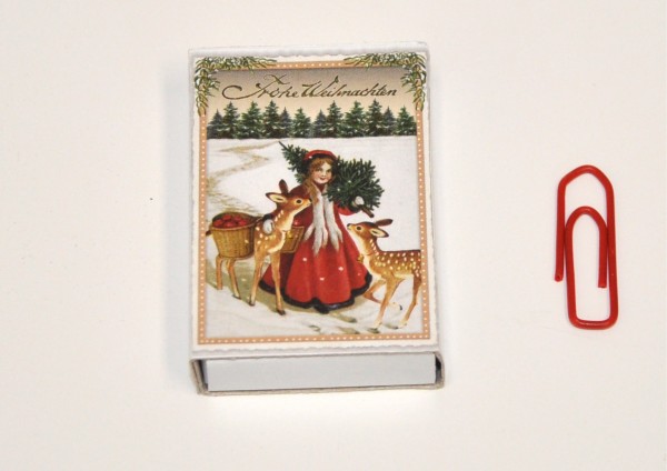 Weihnachtsmann mit Tannenbaum Nostalgie- Mini-Geschenkschachtel-Copy-Copy