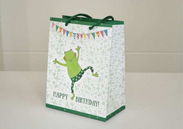 Frosch / Happy Birthday- Geschenktasche