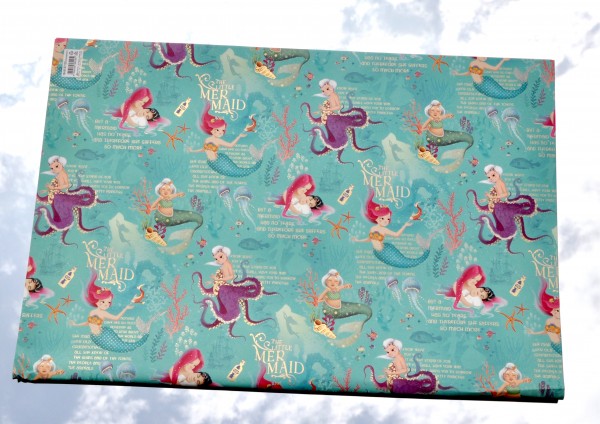 Kleine Meerjungfrau / Little Mermaid - Geschenkpapier mit Golddruck