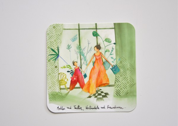 Mutter und Tochter, Verbündete und Freundinnen - Karte mit Silberdruck