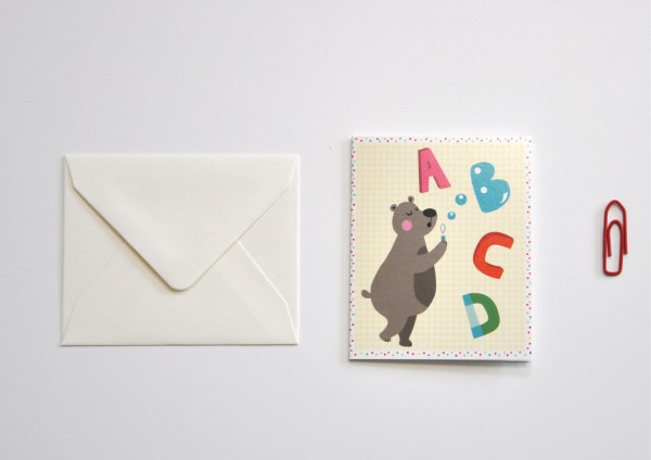 ABC Bär / Schulanfang - Minikarte mit Umschlag