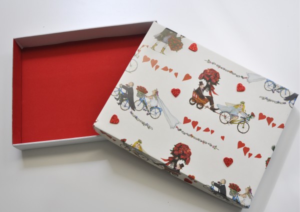 Hochzeit / Fahrrad Radfahrer - Geschenkschachtel mit Deckel