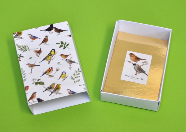 Gartenvögel / Mönchsgrasmücke- Schachtel - Geschenkschachtel - Schiebeschachtel