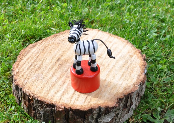 Zebra - Drückfigur aus Holz / Wildtiere