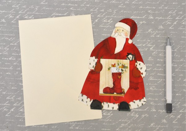 Weihnachtsmann - gestanzte Karte mit Umschlag