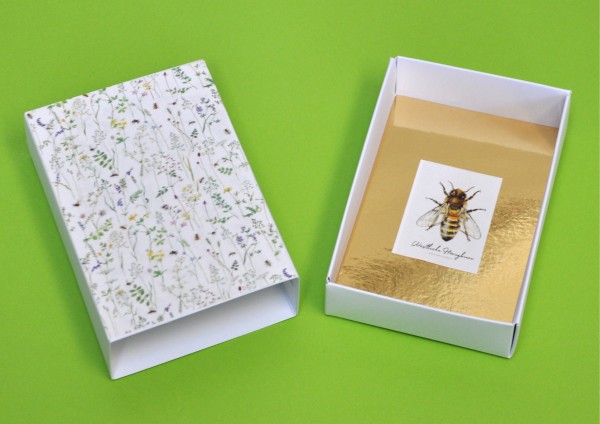 Bienenwiese / Westliche Honigbiene - Schachtel - Geschenkschachtel - Schiebeschachtel