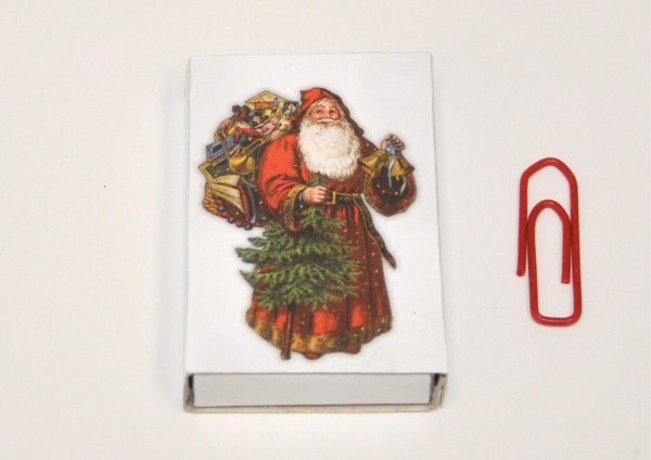 nostalgischer Weihnachtsmann- Mini-Geschenkschachtel