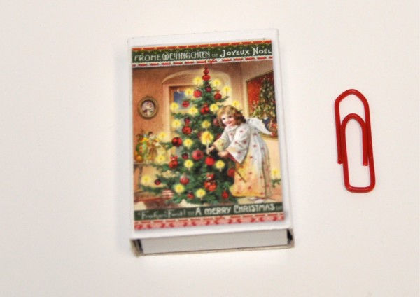 Engel am Weihnachtsbaum Nostalgie- Mini-Geschenkschachtel