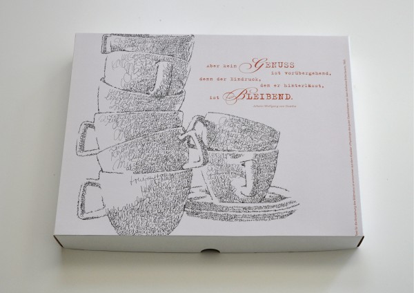 Kaffeetassen / Essen / Zitat Johnn Wolfgang von Goethe - Geschenkschachtel mit Deckel