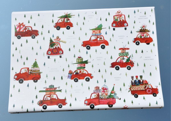 Weihnachtsauto - Geschenkpapier