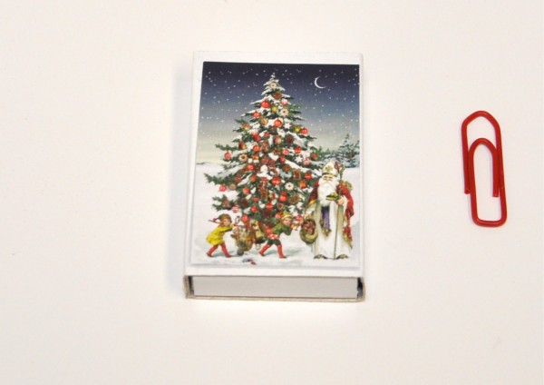 prachtvoller Weihnachtsbaum Nostalgie- Mini-Geschenkschachtel