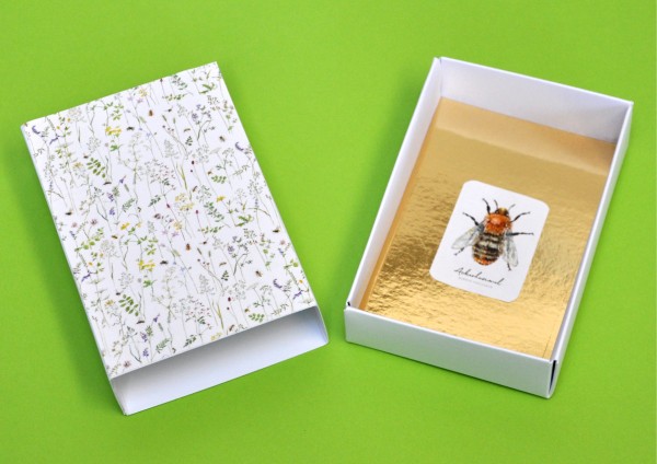 Bienenwiese / Ackerhummel - Schachtel - Geschenkschachtel - Schiebeschachtel