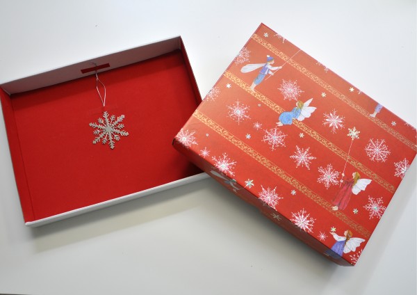 Elfen / Schneeflocken - Geschenkschachtel mit Deckel