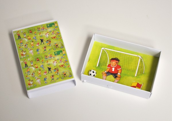Fußball / Torwart - Schachtel für Kinder Geschenkschachtel - Schiebeschachtel